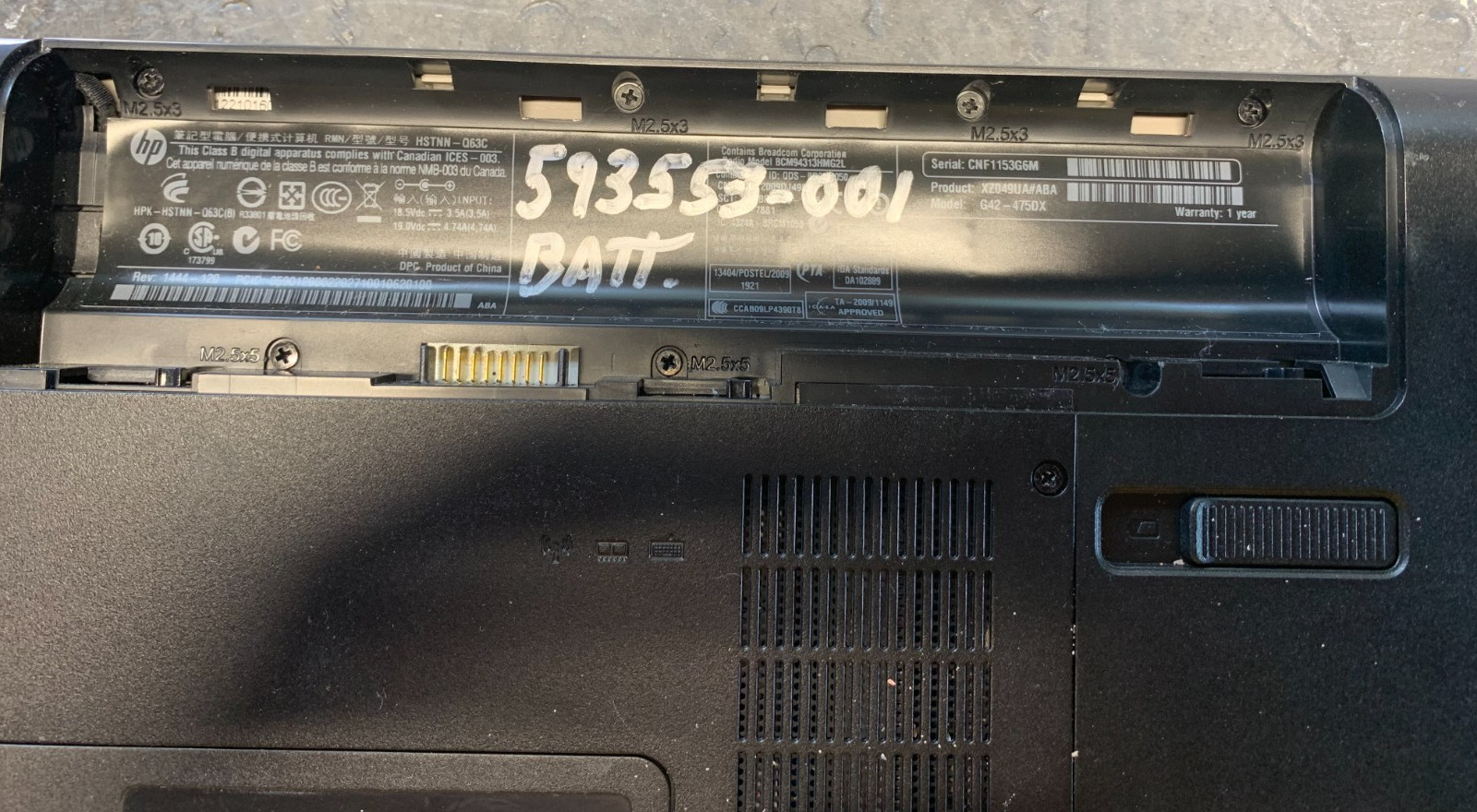 Dead HP Pavilion G42-475DX 14″ Laptop ForParts-No battery/HDD- Bad Motherboard?