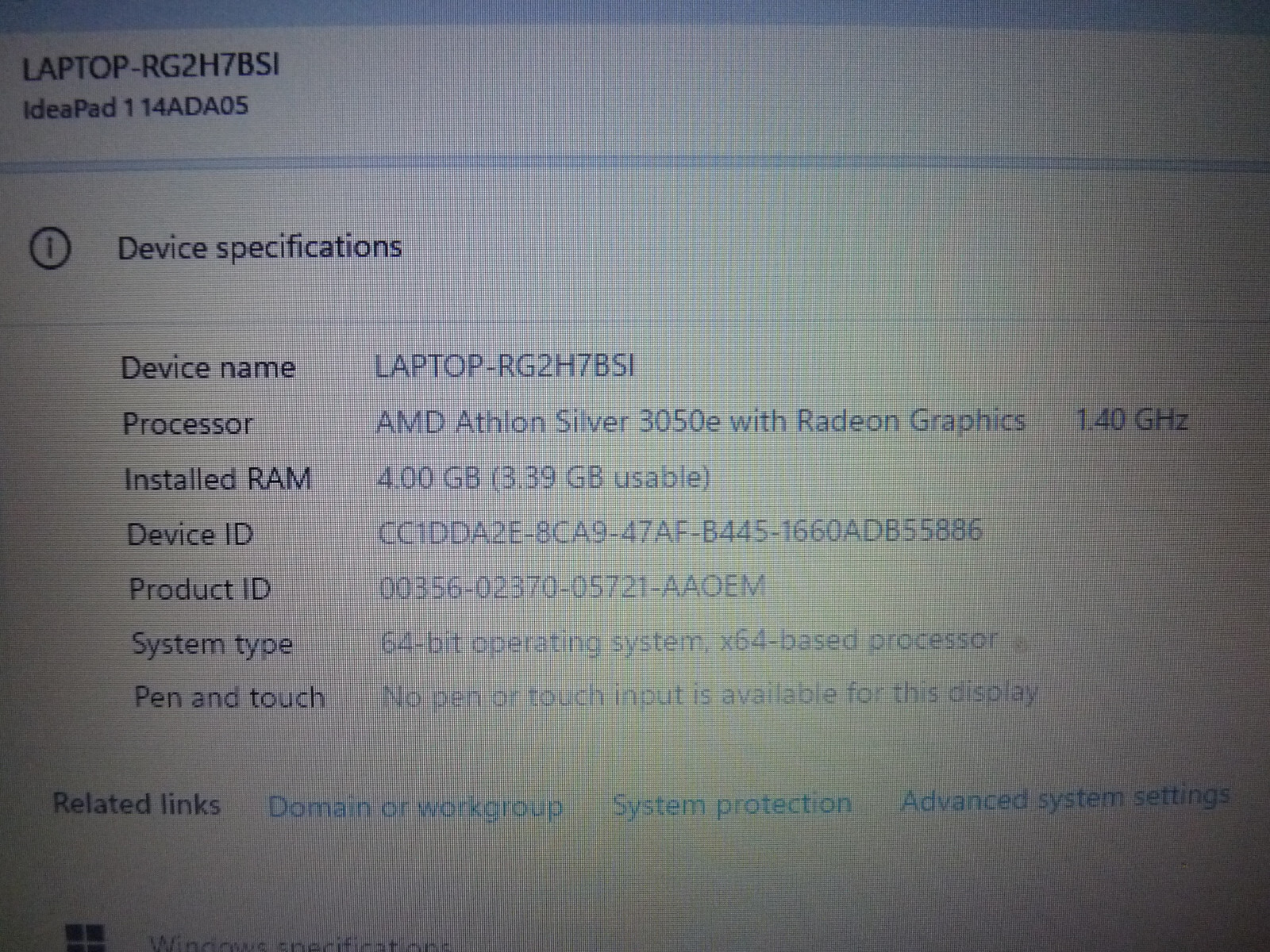 Lenovo Idea Pad 114ADA05 Laptop