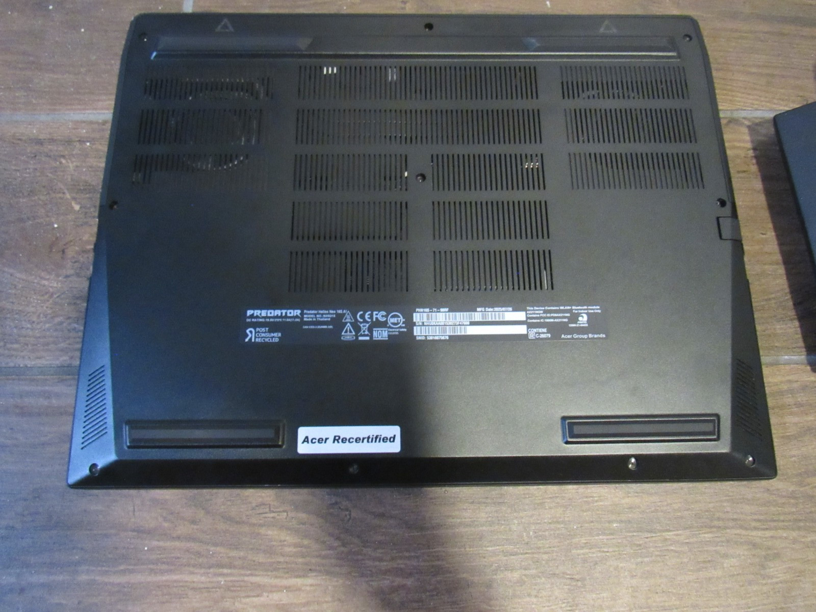 Acer Predator Helios Neo 16S AI Intel 275HX RTX 5070 TI 32GB 1TB 16″ OLED RECERT