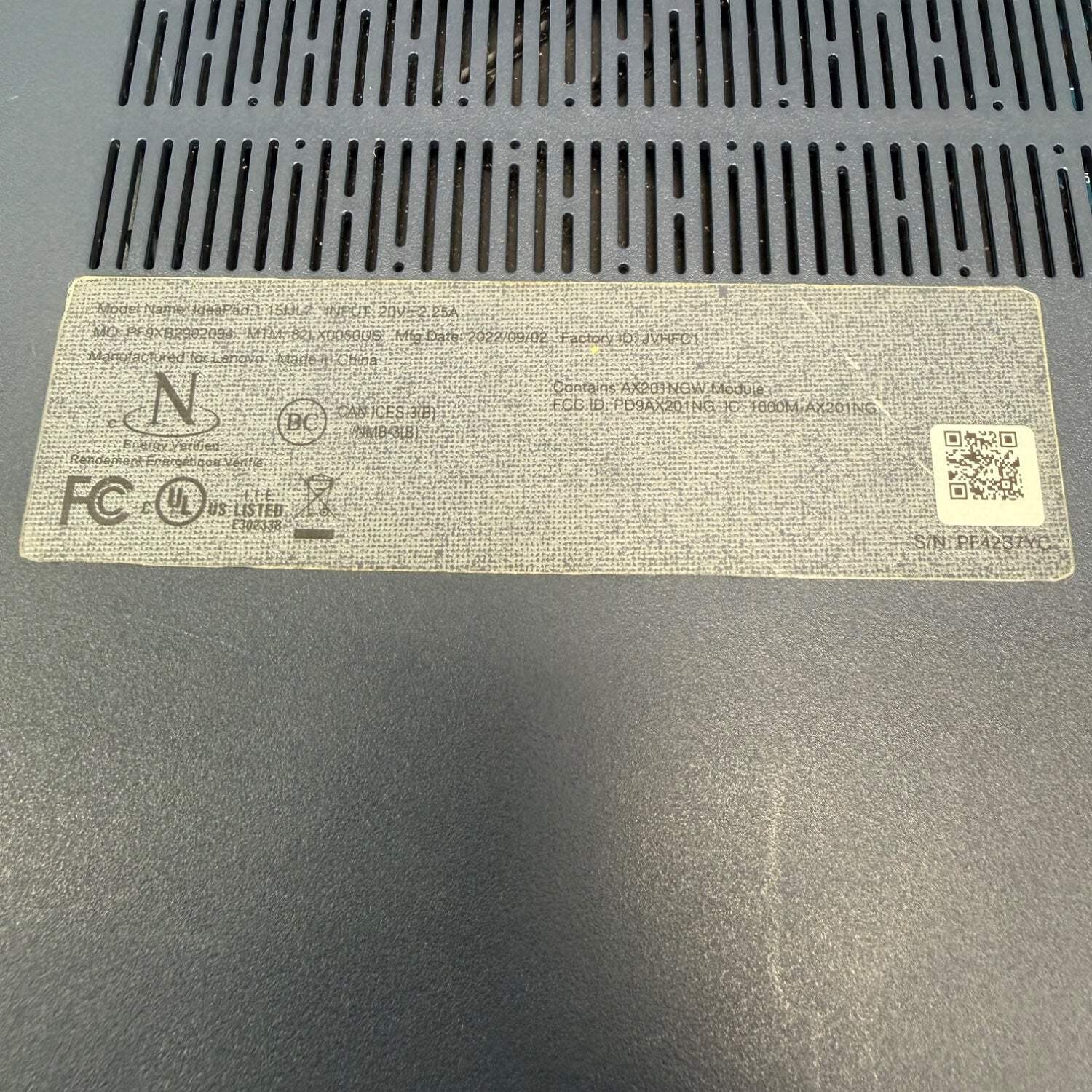 Lenovo IdeaPad 1 JVHFC1 15.6″ Pentium Silver N6000 1.1GHz 4GB RAM 128GB SSD