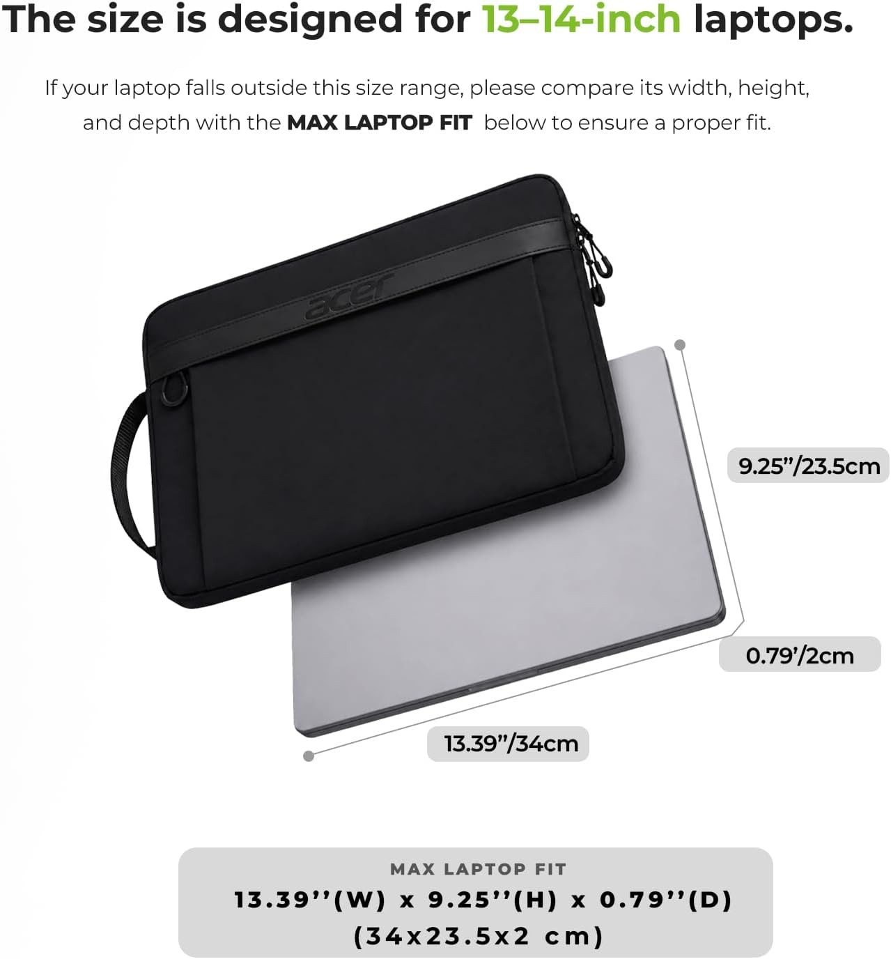 Laptop Sleeve Case for 13.3-14 inch Laptops, Slim Protective Computer Sleeve
