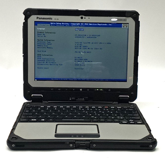 Panasonic ToughBook CF-20 m5-6Y57 VPRO@1.10GHZ 8GB RAM 256GB M.2 WIN 11 WH446*!