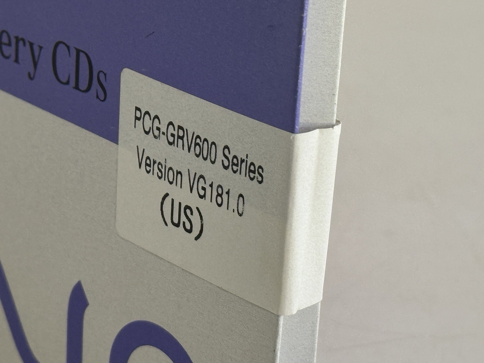 Sony VAIO PCG-GRV600 Recovery CDs VG181.0 US — Brand New Sealed
