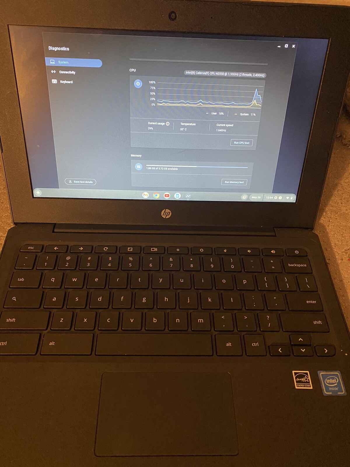 HP Chromebook 11 G7 EE 11.6 inch (16GB, Intel Celeron N, 1.10GHz, 4GB)…