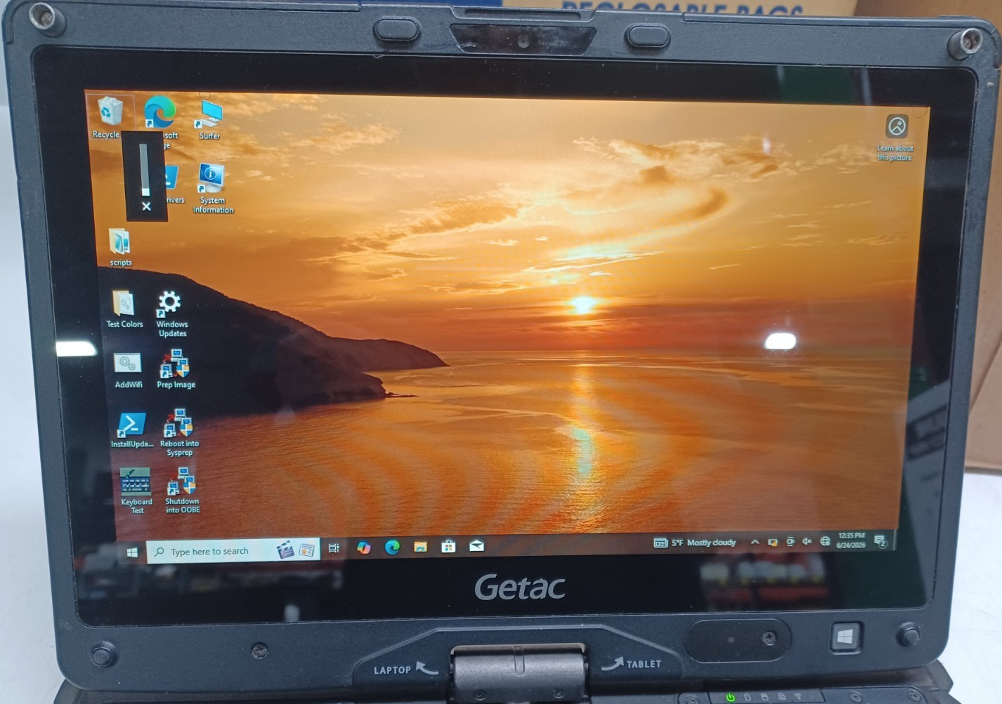 Getac V110 G3 11.6″ Touch Screen Laptop i5-6200U 2.3GHz No Ram No storage