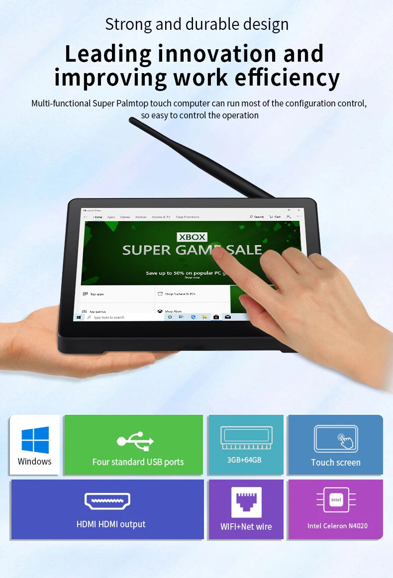 Intel Celeron N4020 9″ 1920*1200 Win10/Android 7/ Linux All-in-One PC & Tablet