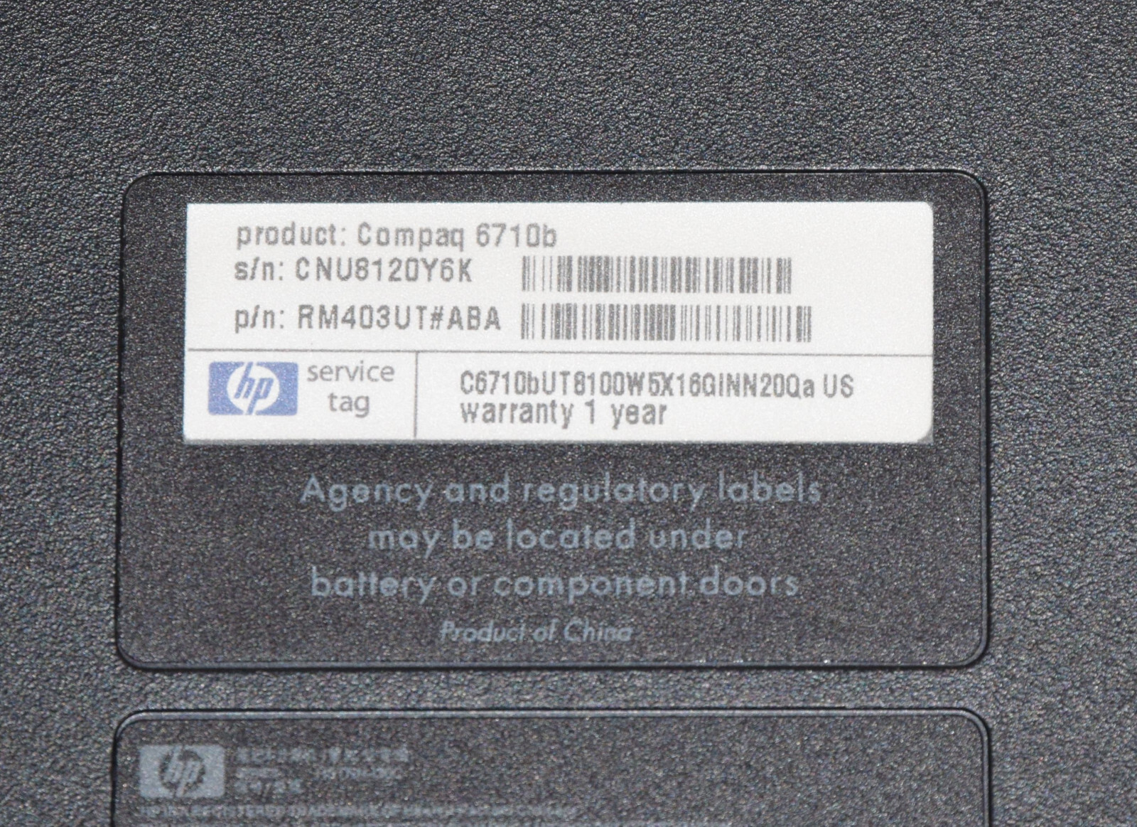Dead Junk HP Compaq 6710b 15.4″ Laptop Incomplete AS IS Parts Repair