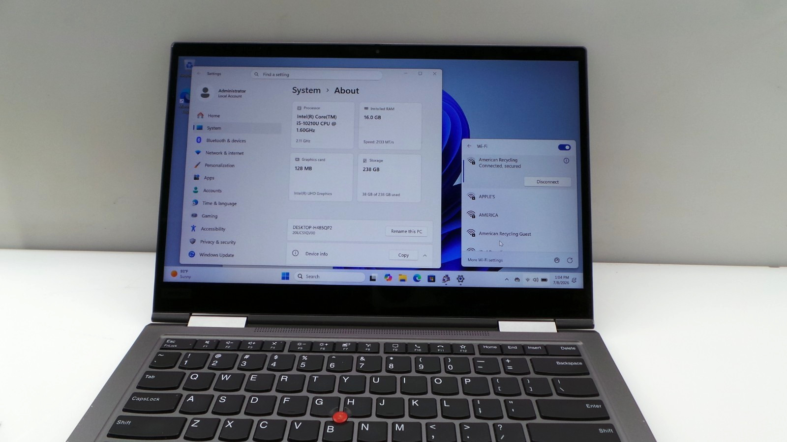 Lenovo ThinkPad X1 Yoga Gen 5 14″ 2-in-1 i5-10210U 16GB RAM 256GB SSD ***READ***