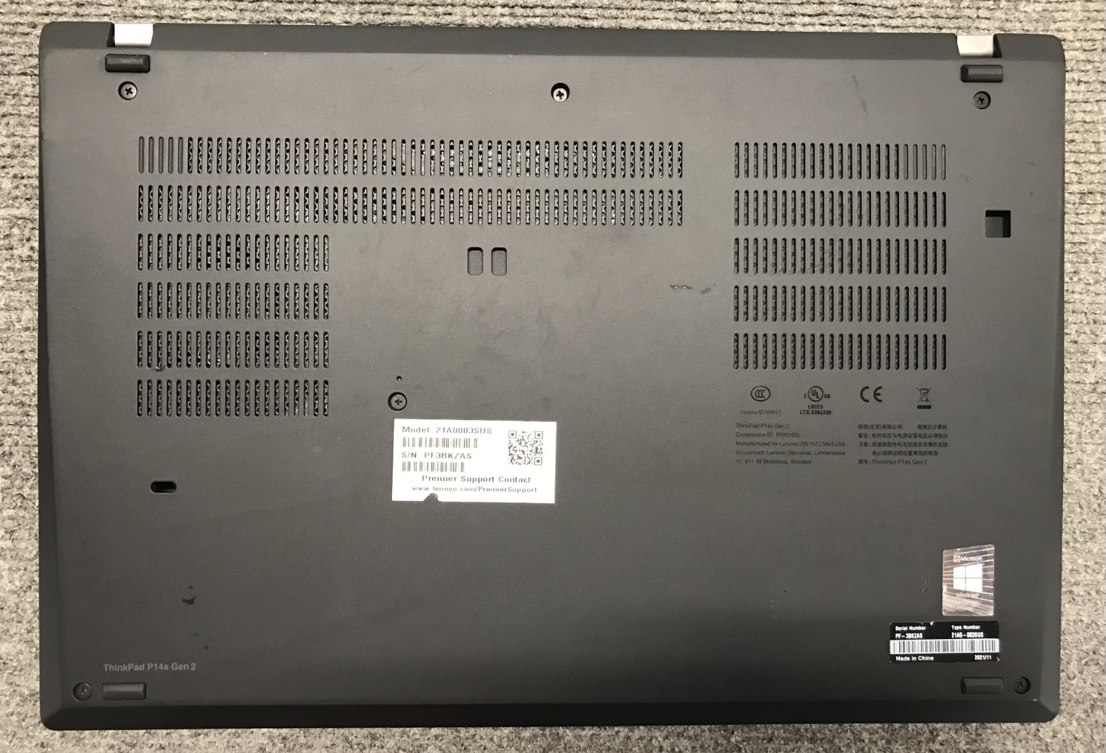 Lenovo ThinkPad P14s Gen 2a 14″ Laptop Ryzen 5 PRO 5650U 16GB RAM 1TB NVMe As Is