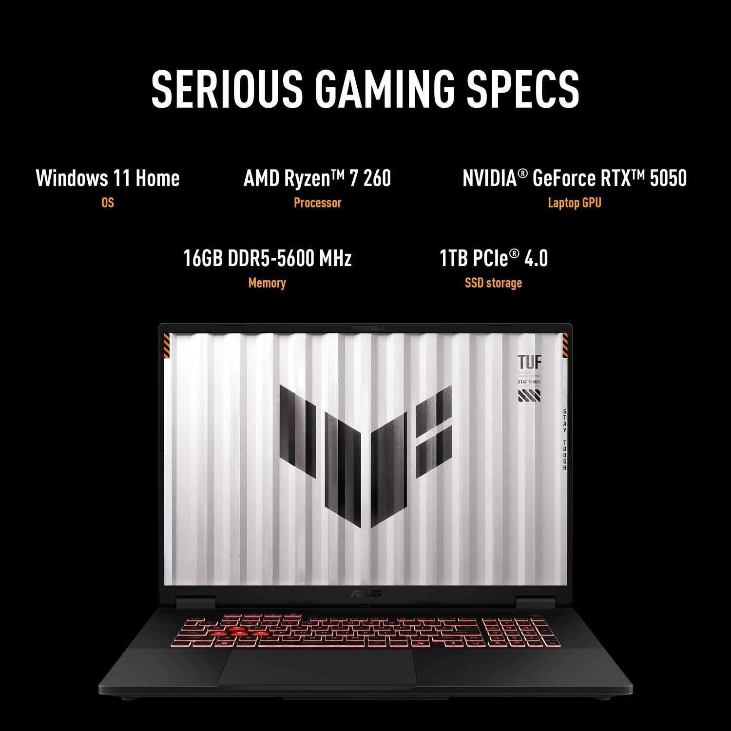 ASUS TUF Gaming A18 18″ FHD+ 144Hz Gaming Laptop AMD Ryzen 7 16GB 1TB Gray