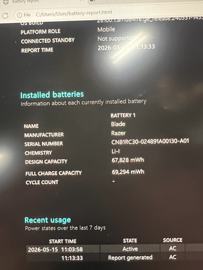 Razer Blade 17 2021 RZ09-0406 11th Gen i7-11800H 2.30GHz 64 Bit WIN 11 Home 1TB