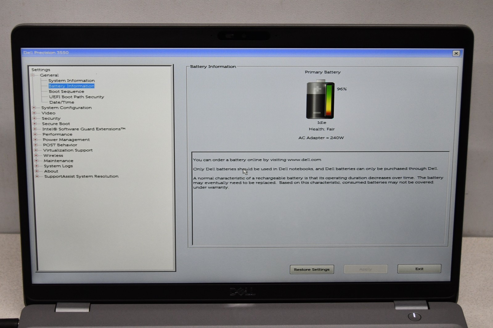 ^ Dell Precision 3550 15.6″ Intel i7-10510U @ 1.80GHz 16GB Ram No HD #X6995