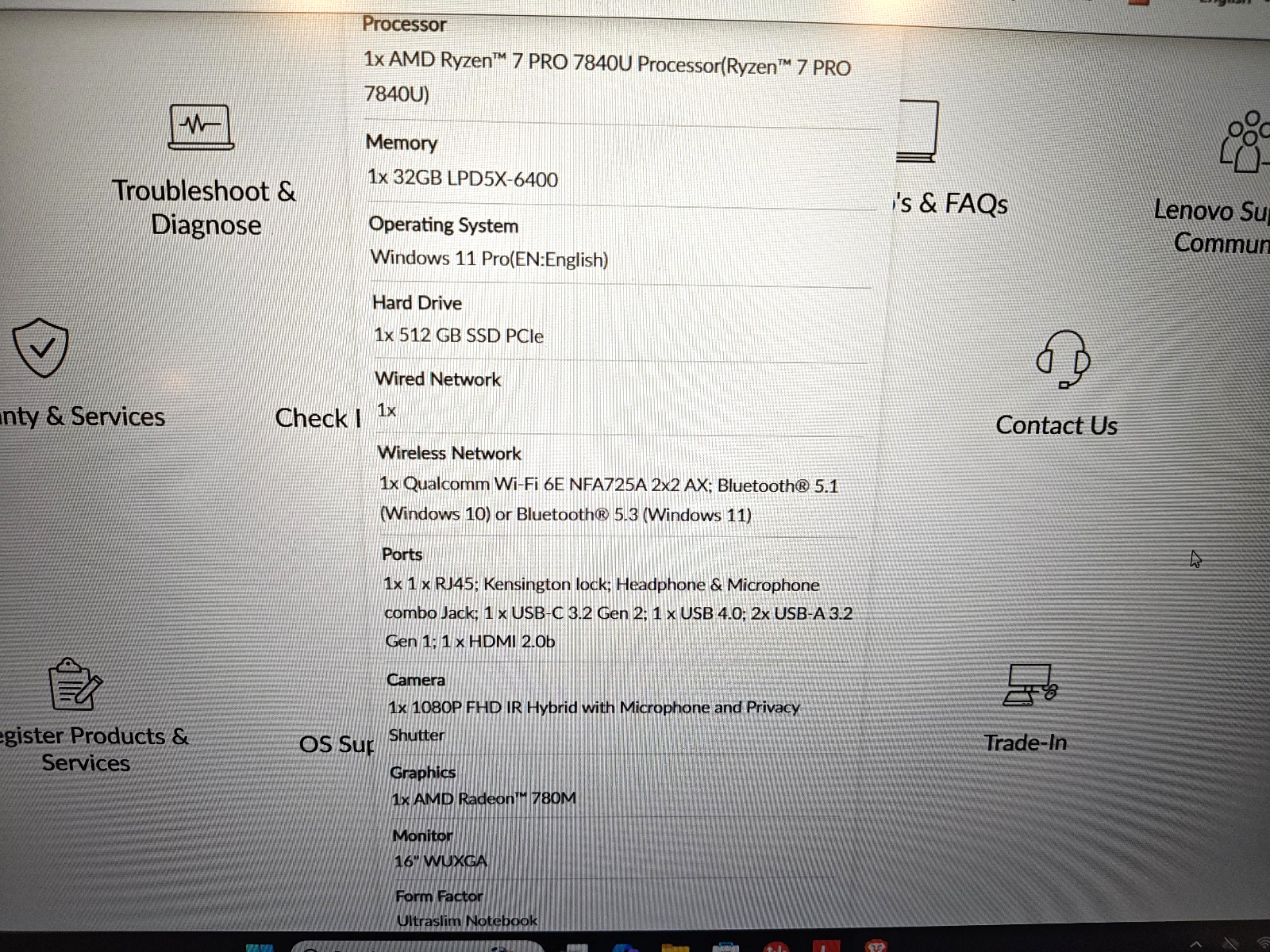 Lenovo ThinkPad T16 Gen 2 — Ryzen 7 PRO 7840U, 32GB RAM, 512GB SSD, WTY 2029