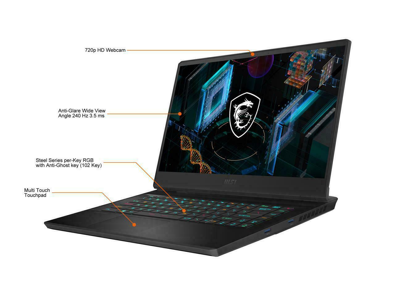 New MSI GP66 11UH-032 15.6” FHD 240Hz Laptop i7-11800H 16GB 1TB SSD RTX 3080