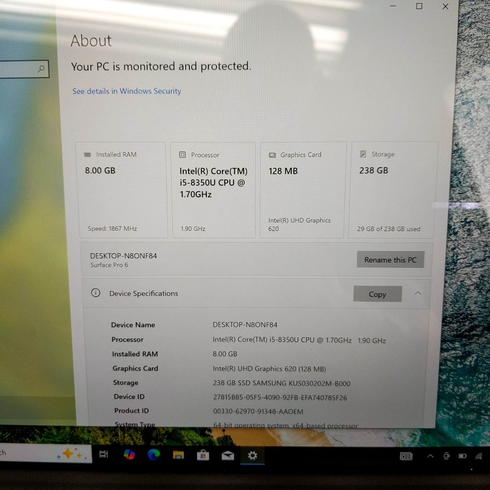 Microsoft Surface Pro 6 12.3″ i5 8GB 256GB SSD Tablet Only Tested Working