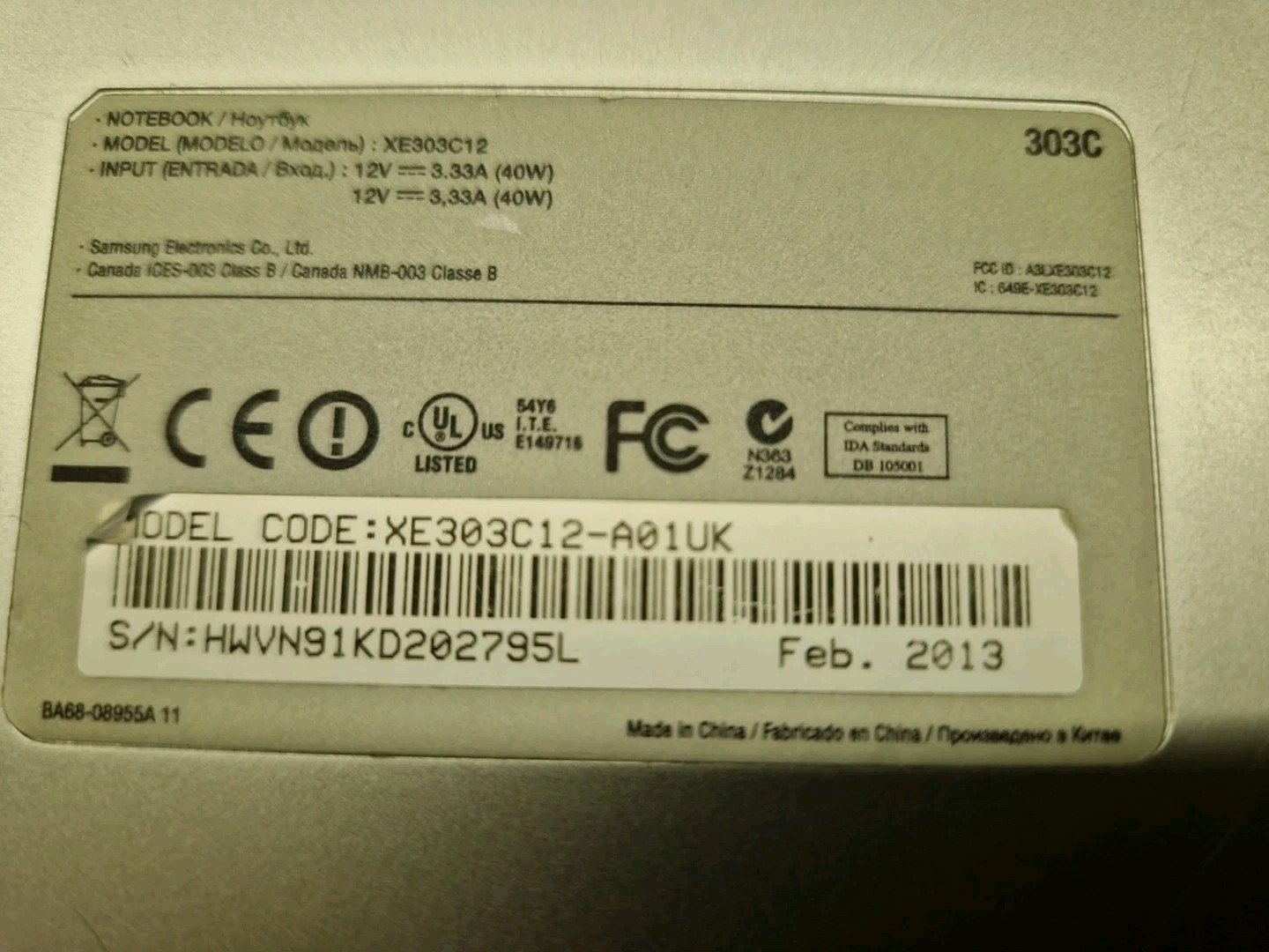 Samsung Chromebook XE303C12