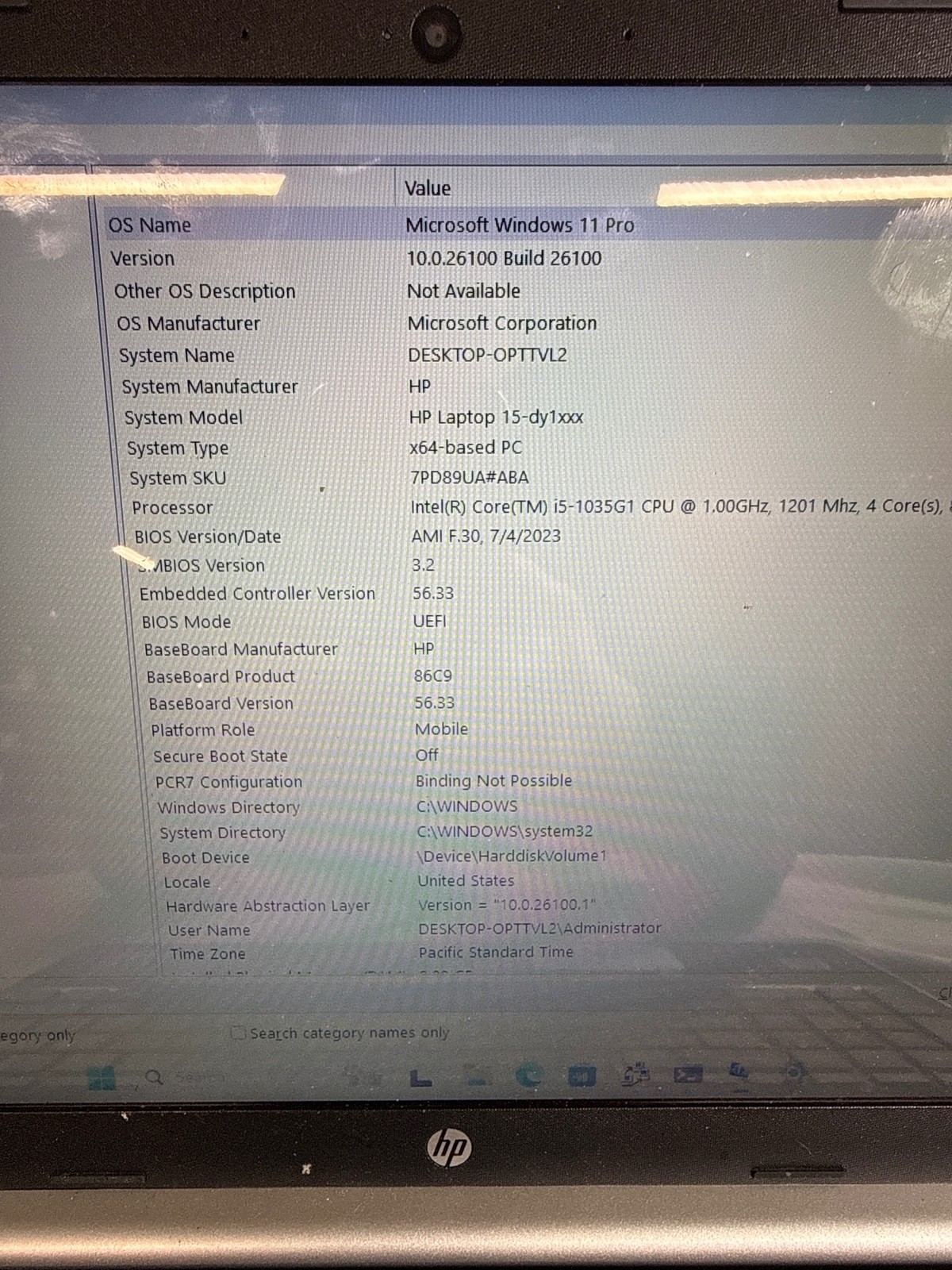 HP Notebook 15-dy1045nr Intel Core i5-1035G1 8 GB 256GB SSD 15.6″