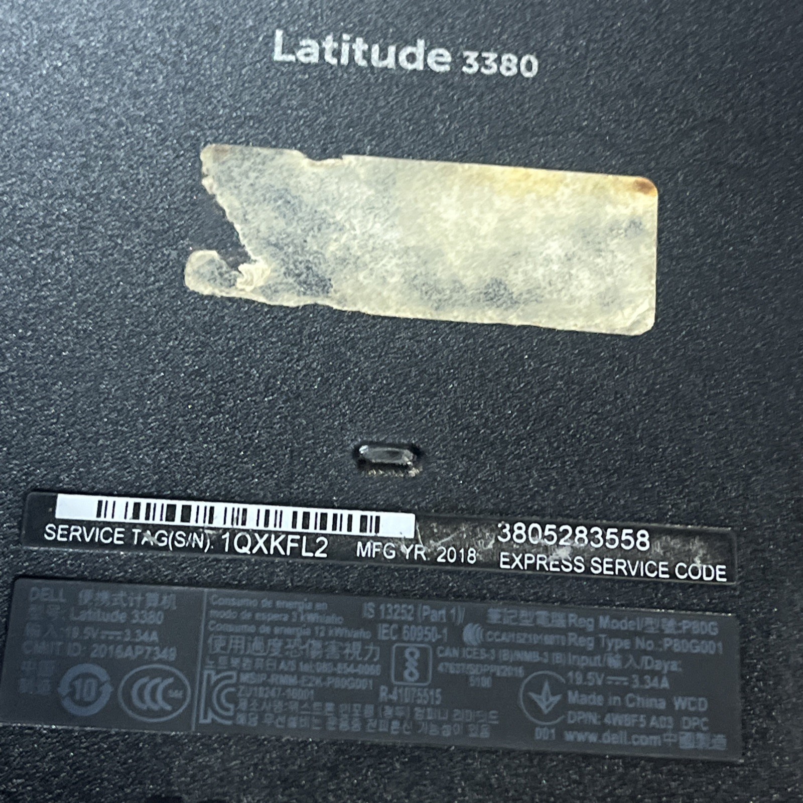 DELL LATITUDE 3380 INTEL CORE I3-6006U 2.00GHZ 8GB RAM NO HD