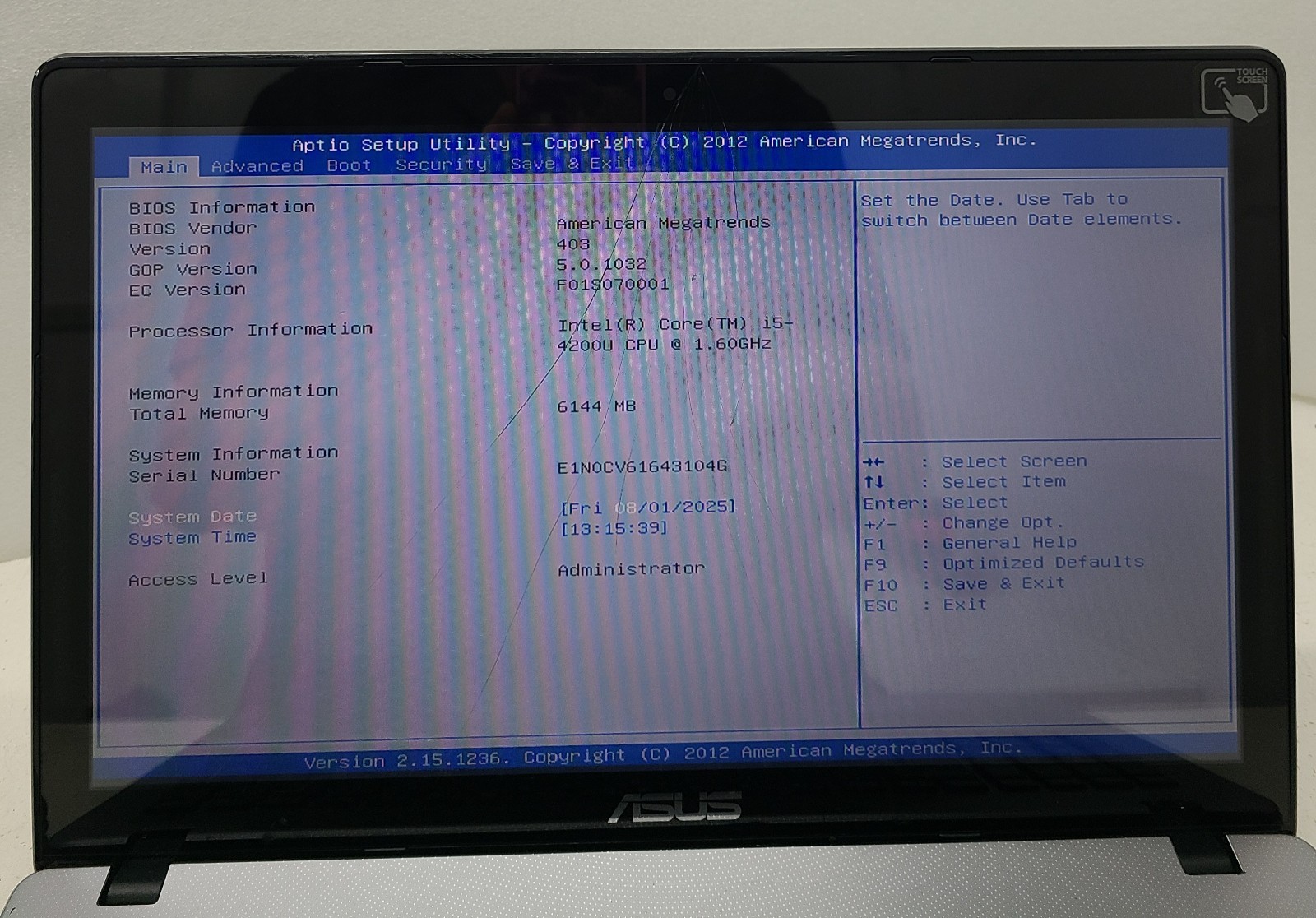 Asus K550L 15.6inch Laptop Intel Core i5-4200U 6GB RAM NO HD/OS (FL)