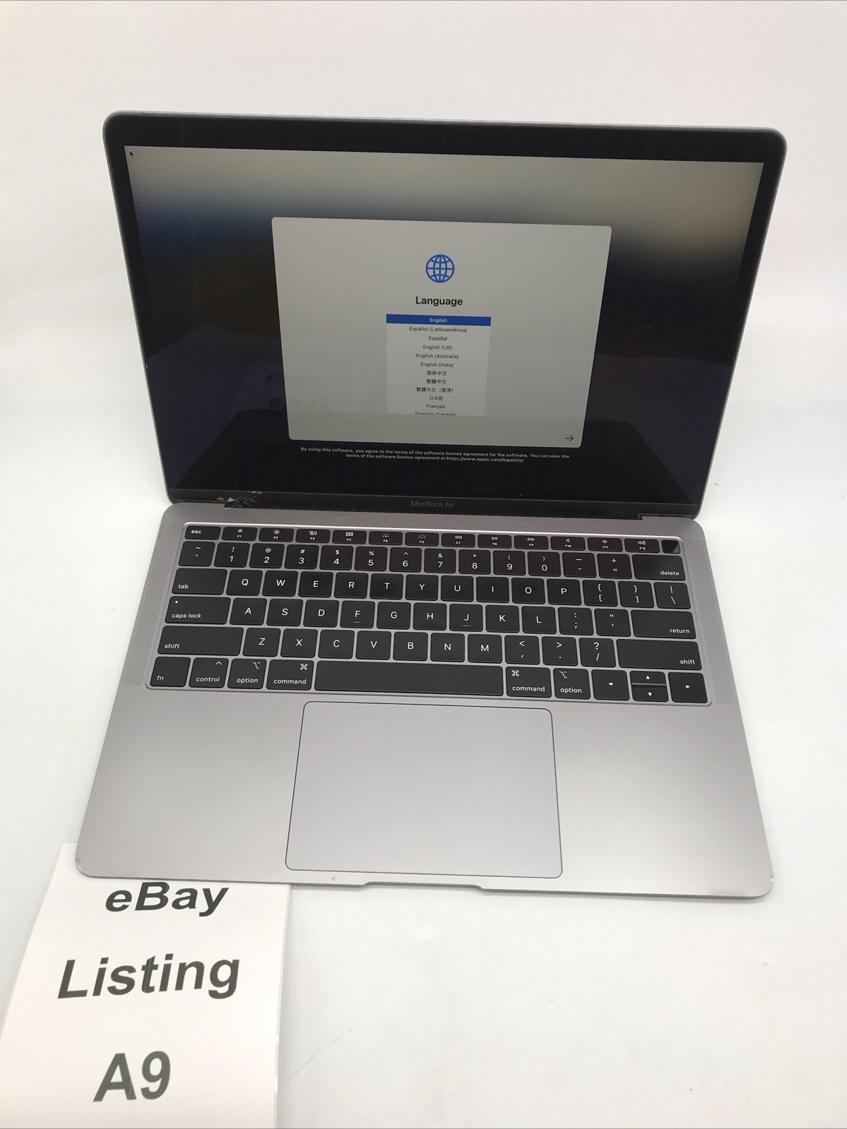 2018 Apple MacBook Air 13″ i5 1.6GHz 8GB 128GB – A1932 EMC3184 *Read* D/F Grade