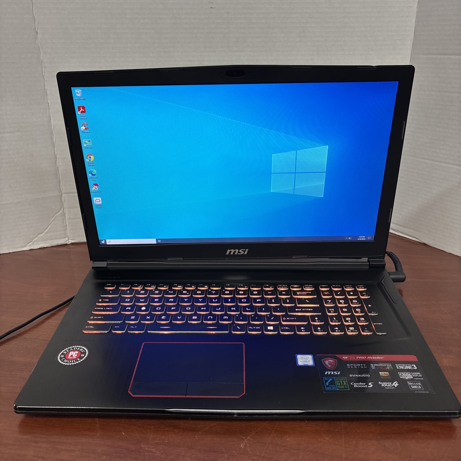MSI GE73 7RD Raider Gaming Laptop 17.3″ Intel Core i7 7th Gen. ***Parts