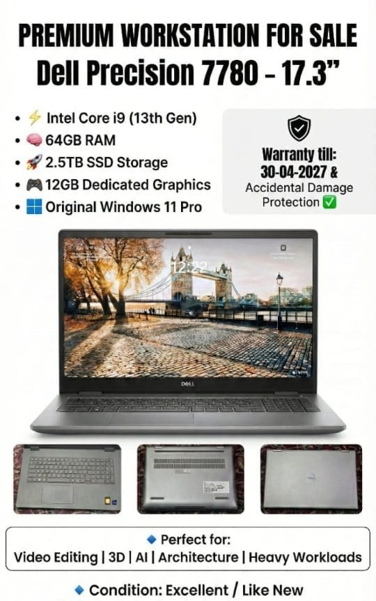 Dell Precision 7780 17.3 i9-13950HX 64GB 2.5TB SSD RTX 3500