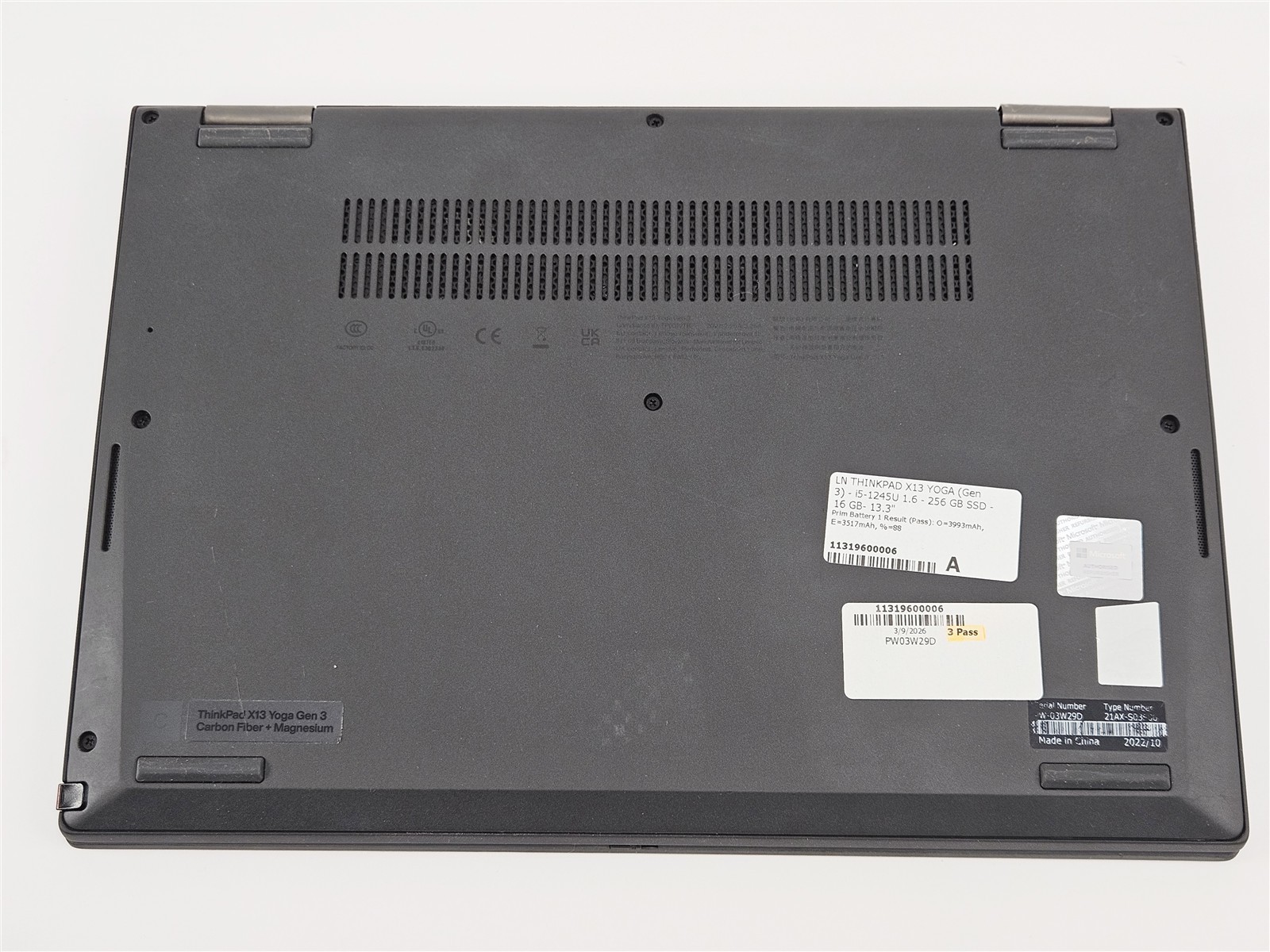 Lenovo ThinkPad X13 Yoga Gen 3 i5-1245U 16GB 256GB SSD 13.3″ 2-in-1 Backlit