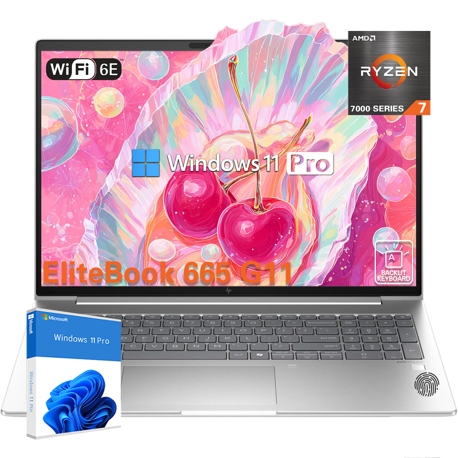 HP ProBook 465 G11 Laptop IPS Win11Pro 7-7735U UP to 64-2TB| Backlit Pike-Silver
