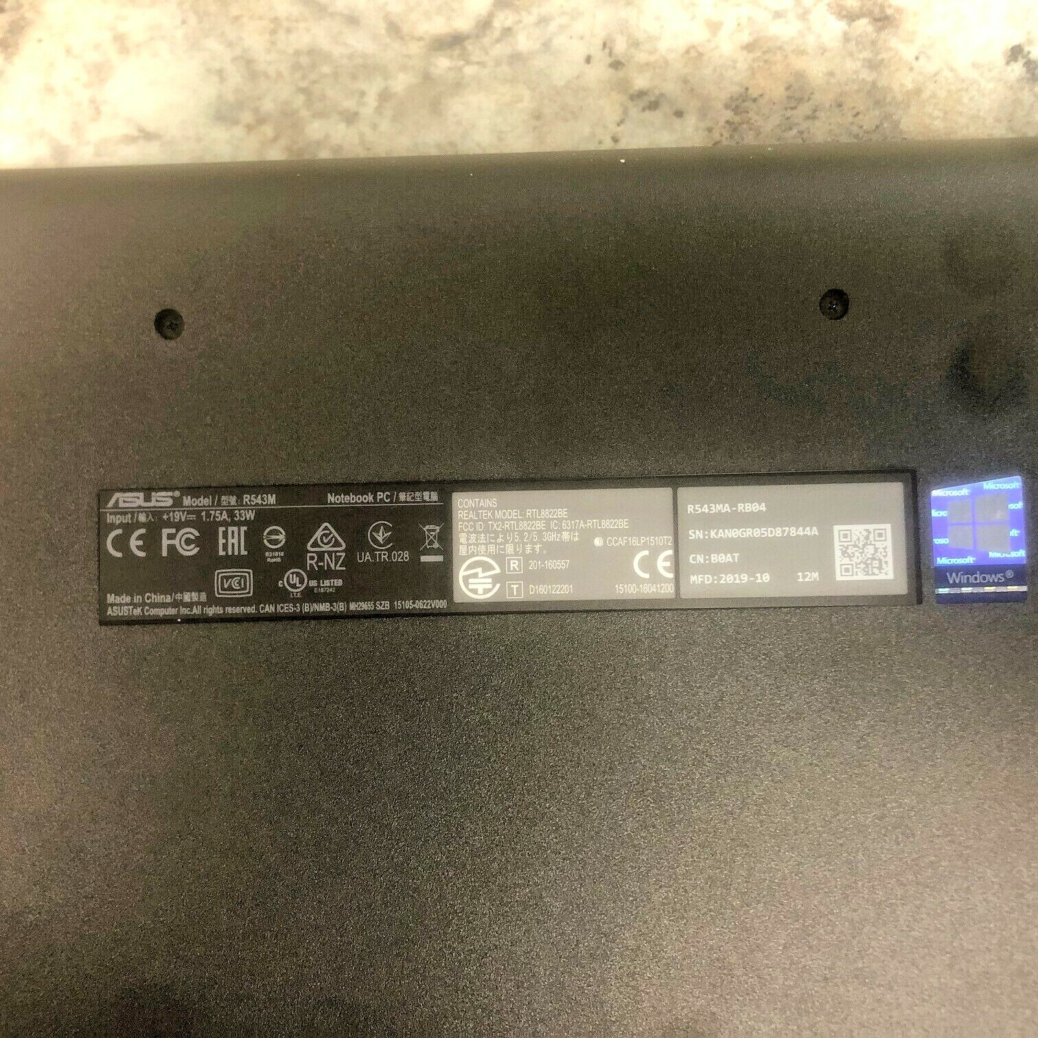 Asus Vivobook Laptop. Model R543M. 1TB SSD