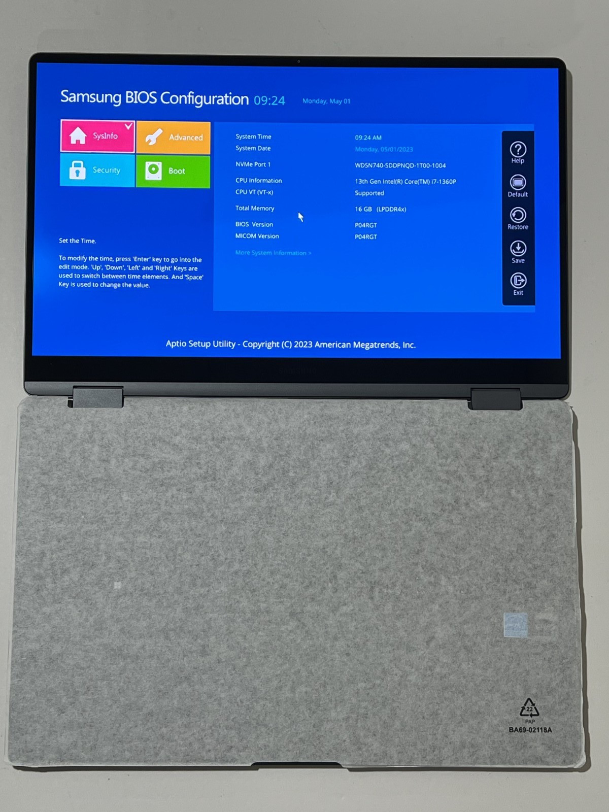 Samsung Galaxy Book3 360 15.6” AMOLED Touch Intel Core i7 16GB RAM 1TB SSD NP750