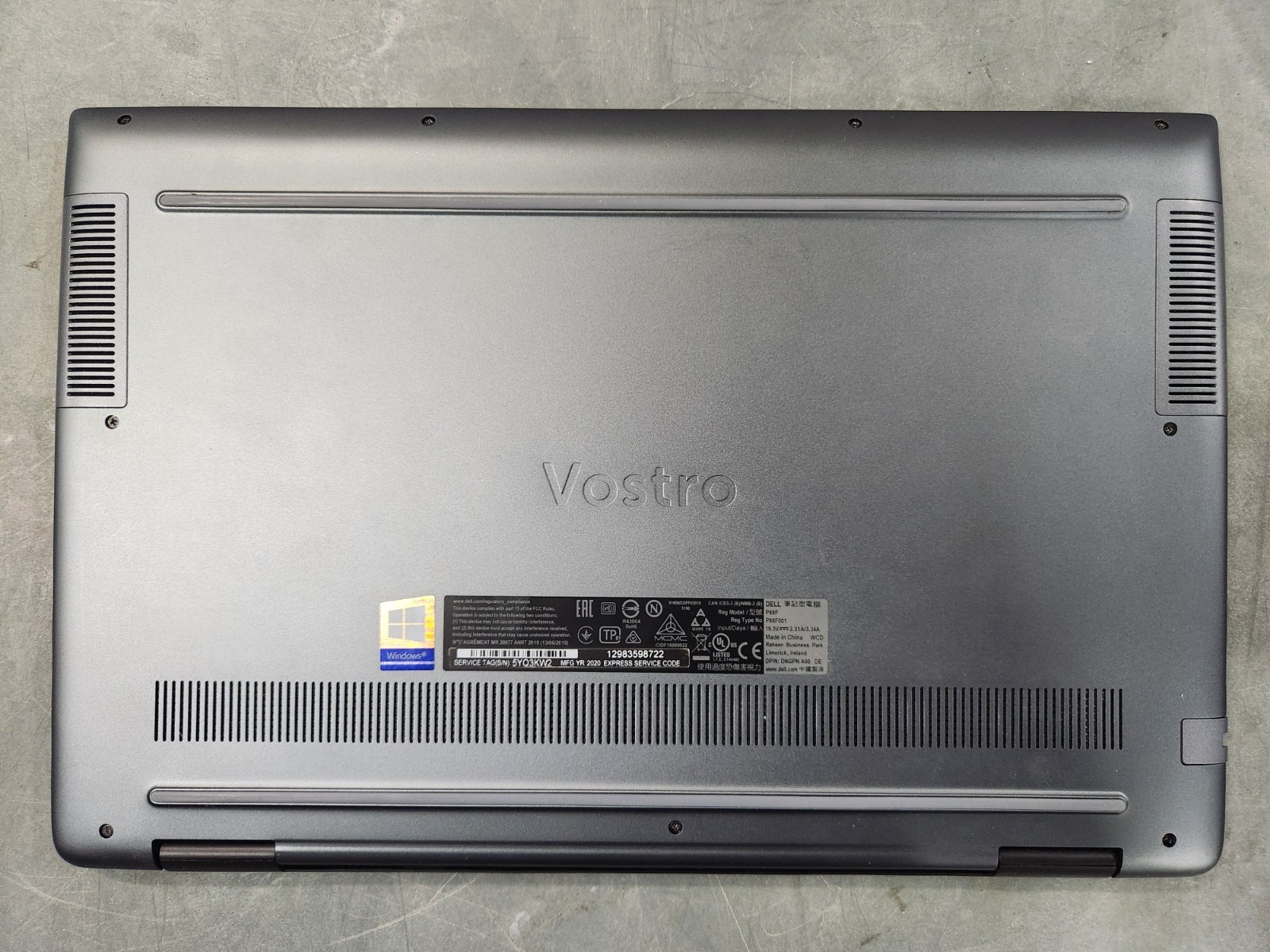 Dell Vostro 5590 | i5-10210U, 16GB RAM, 256GB SSD | Windows 11 Pro | NO ADAPTER