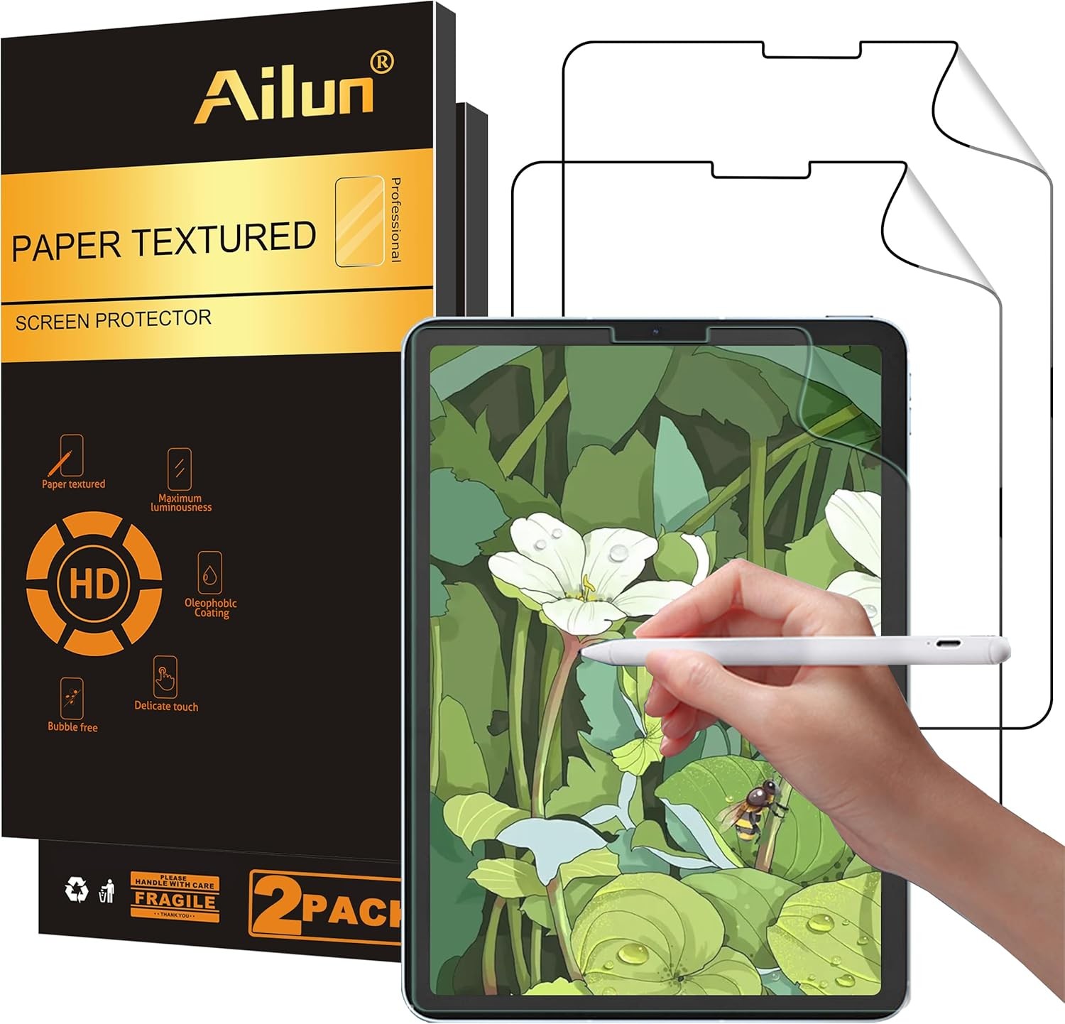 Paper Textured Screen Protector for iPad Pro 12.9 Inch Display [2018-2022] 2Pack