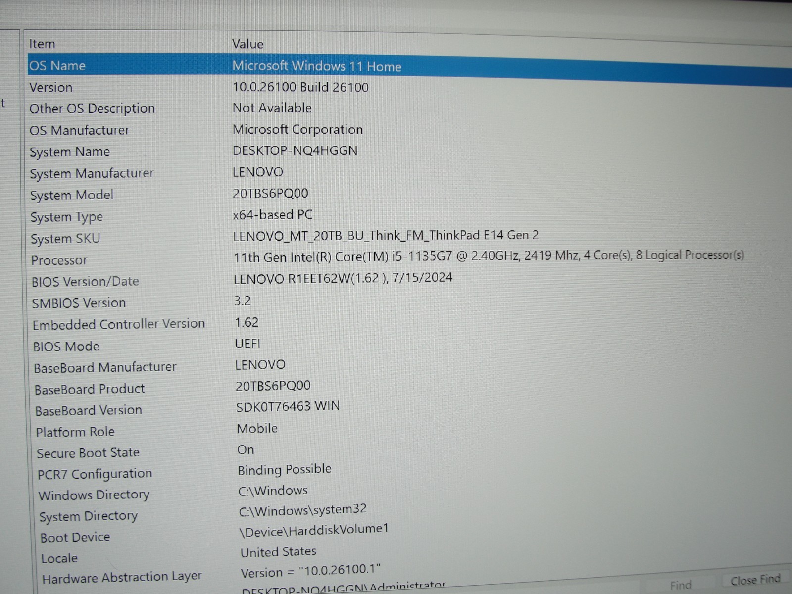 Lenovo ThinkPad E14 Gen 2 14”FHD Intel Core i5-1135G7 2.4GHz 16GB SSD Reset512GB