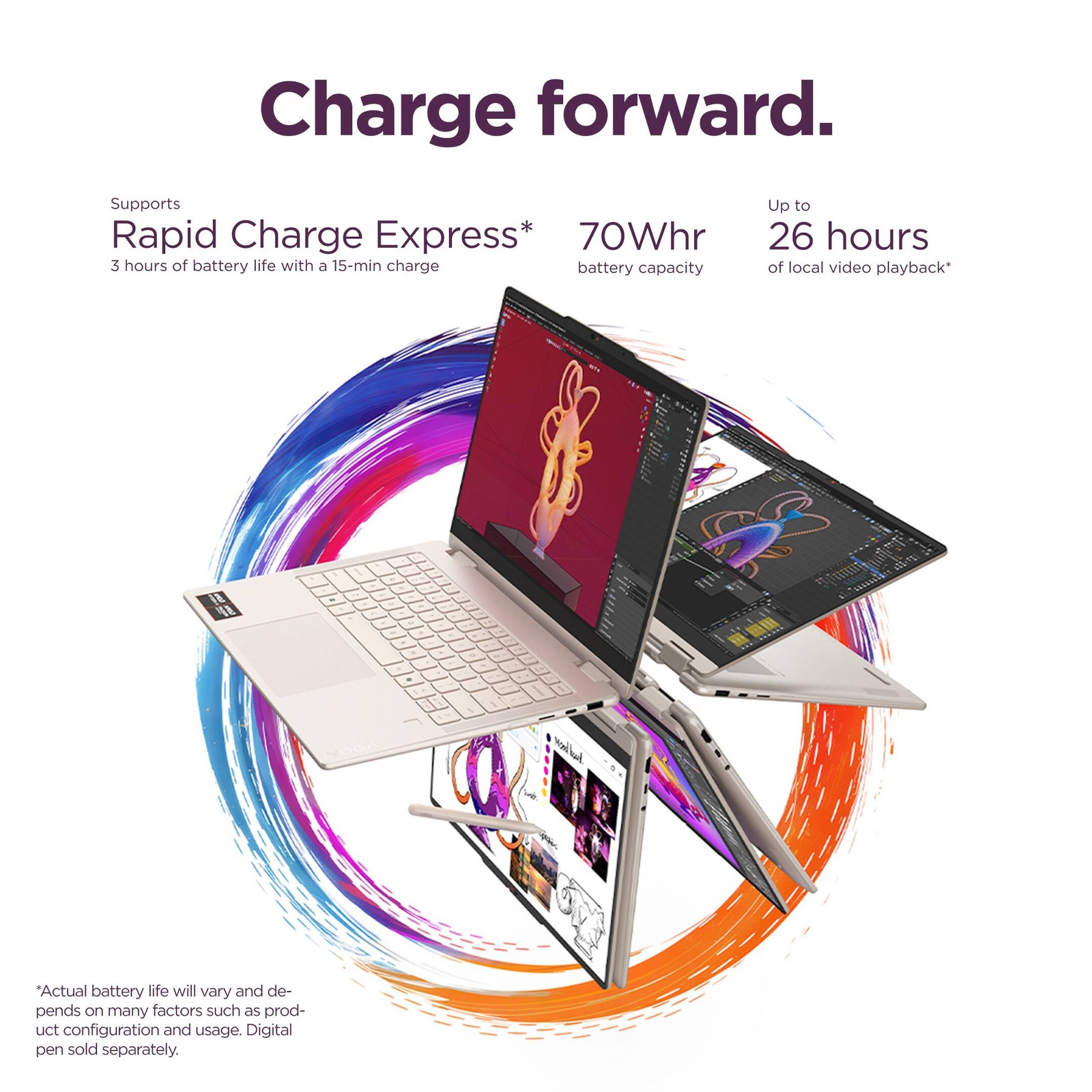 Lenovo – Yoga 7a 2-in-1 14″ 2K OLED Touchscreen Laptop – AMD Ryzen AI 7 445 2…