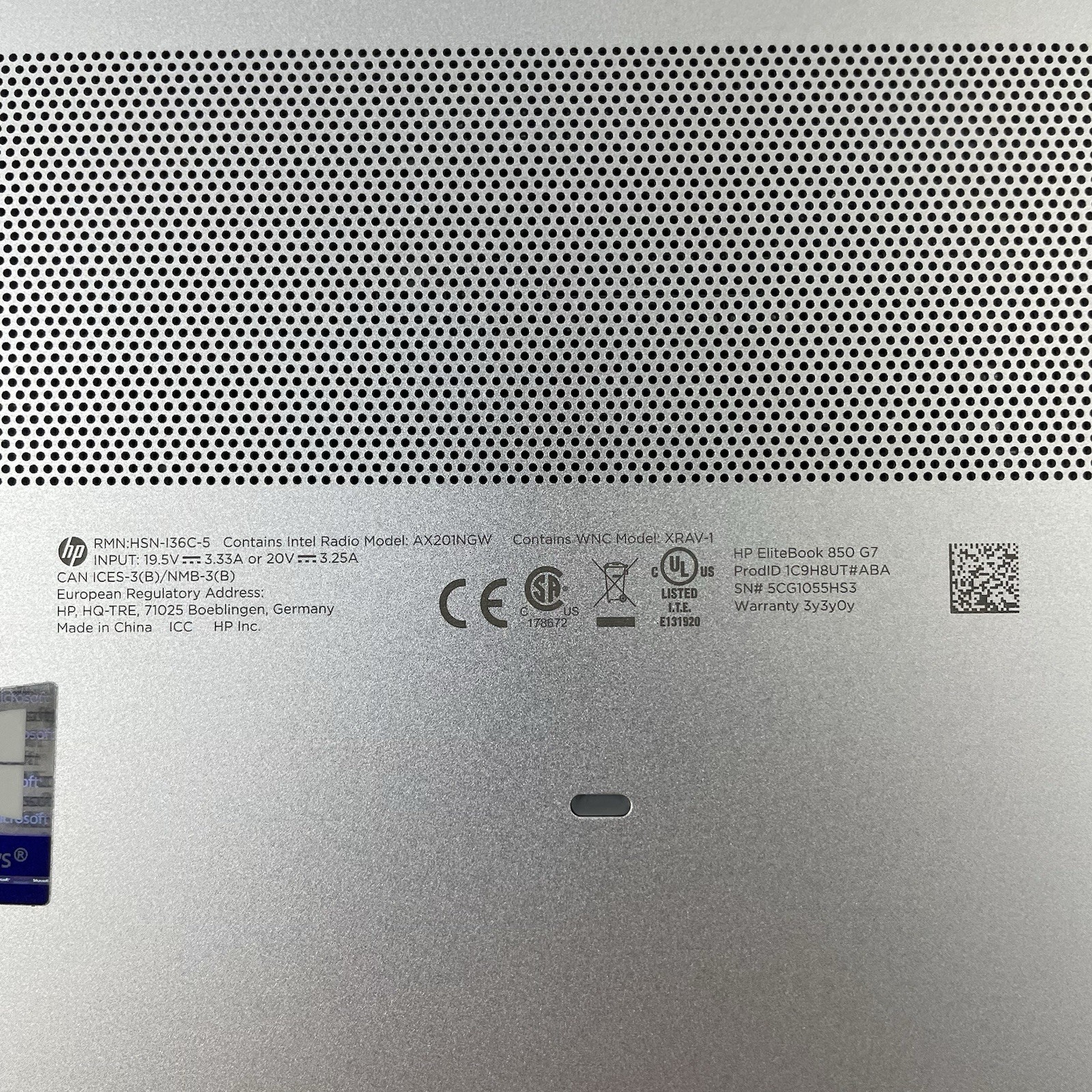 HP EliteBook 850 G7 15.6″ i5-10310U 1.70 GHz 8 GB RAM No SSD/OS/AC