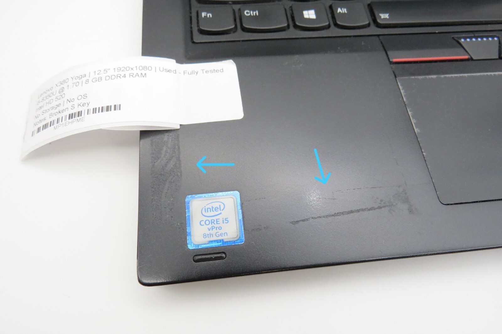 Lenovo X380 Yoga-12.5″-i5-8350U@1.70GHz-8GB DDR4 RAM-NO STRG-NO OS **READ**
