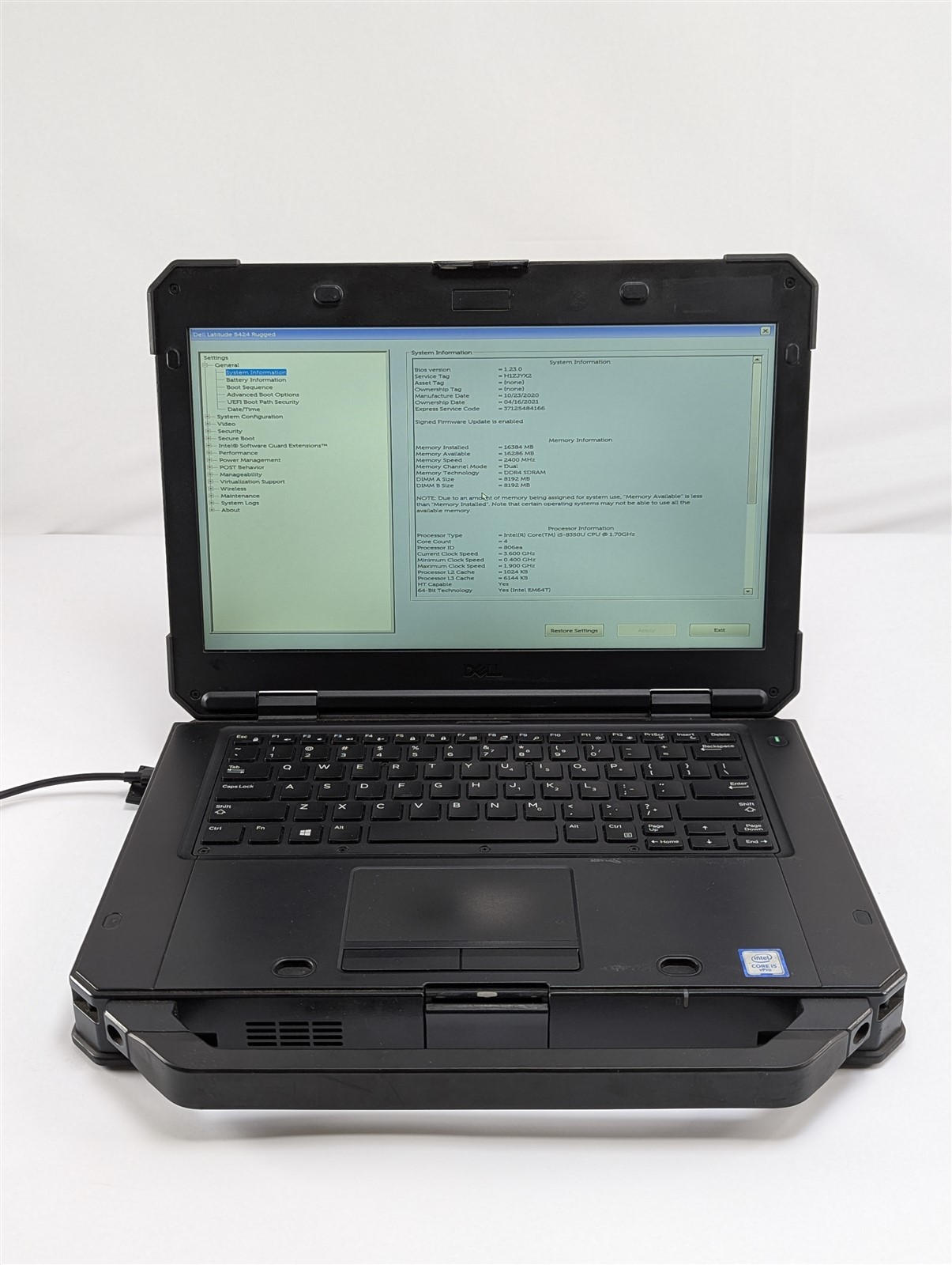 Dell 5424 Rugged 14” Intel i5-8350U 16GB 128GB SSD Full HD Field Laptop