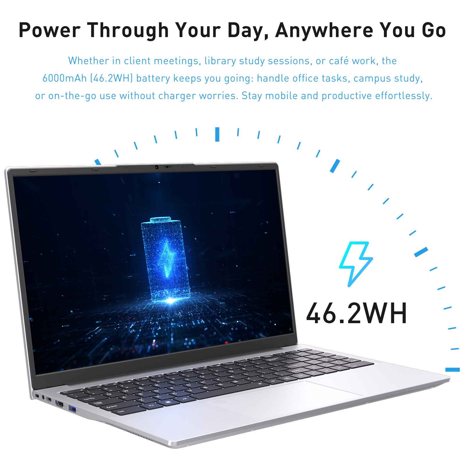 15.6″ FHD Laptop Win 11 Pro 3050E 32GB RAM 1TB SSD Fingerprint Backlit Keyboard