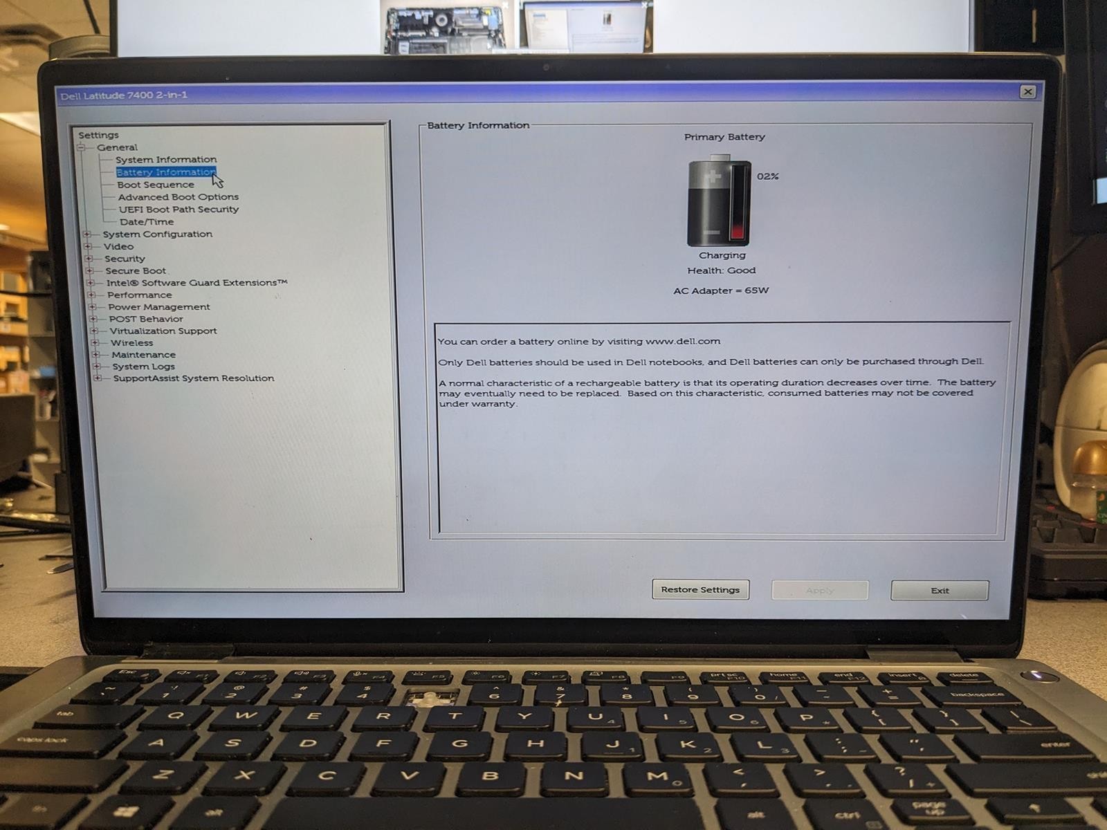 DELL LATITUDE 7400 2-IN-1 i5-8365U @ 1.60GHz, 16GB RAM, NO HDD/OS