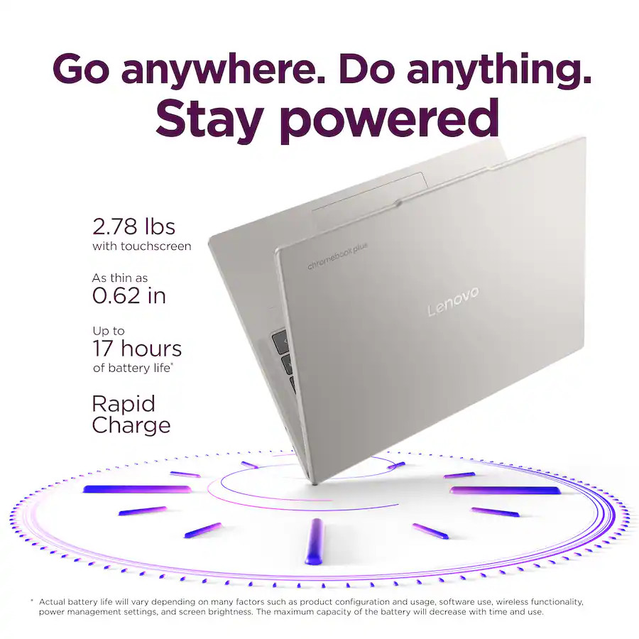 Lenovo Chromebook 14″ OLED 2K Touch Laptop MediaTek Kompanio Ultra 910 256GB UFS