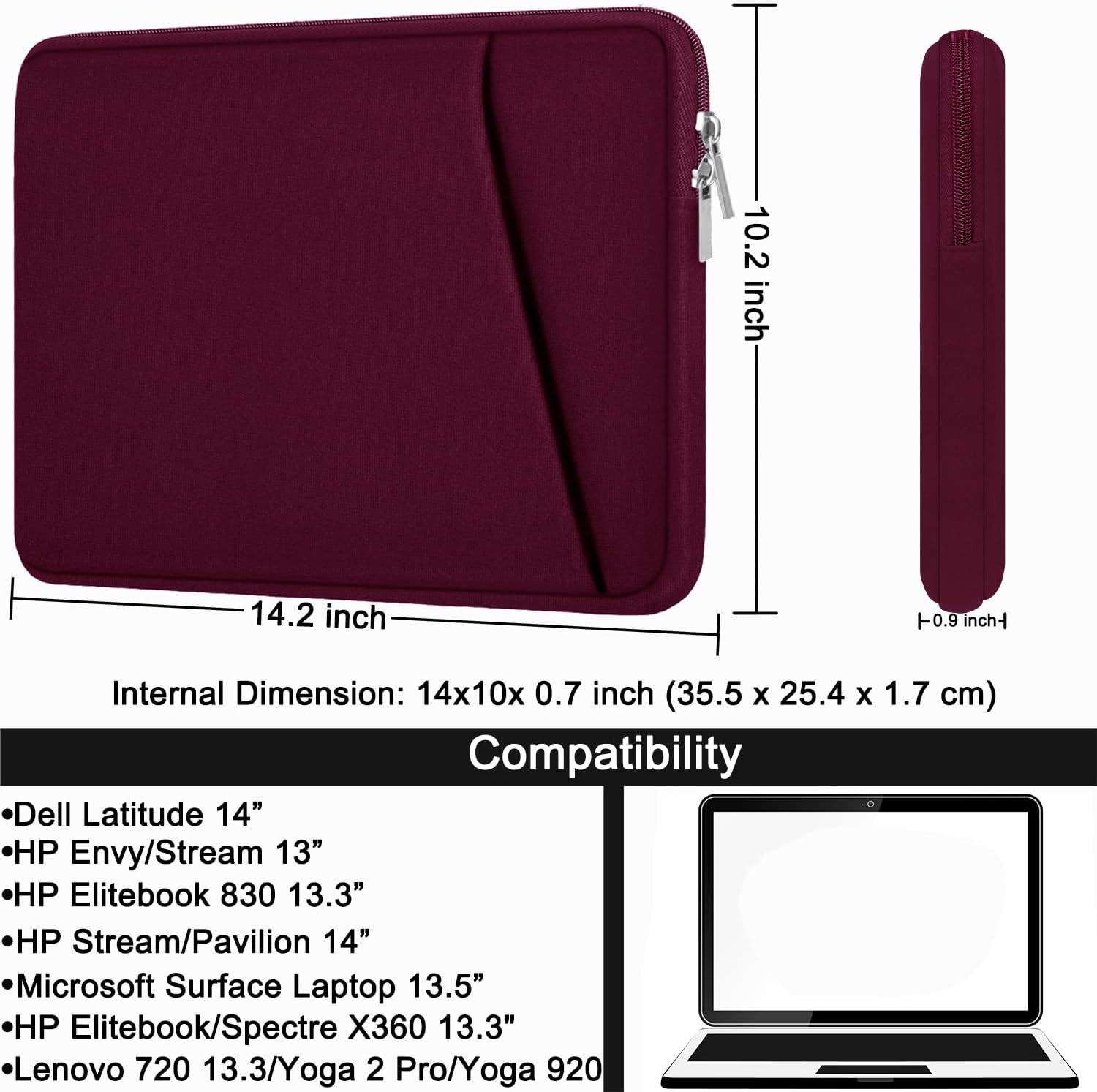 Laptop Sleeve Case 14 inch, Shockproof Protective Case Cover for 14″ MacBook Air
