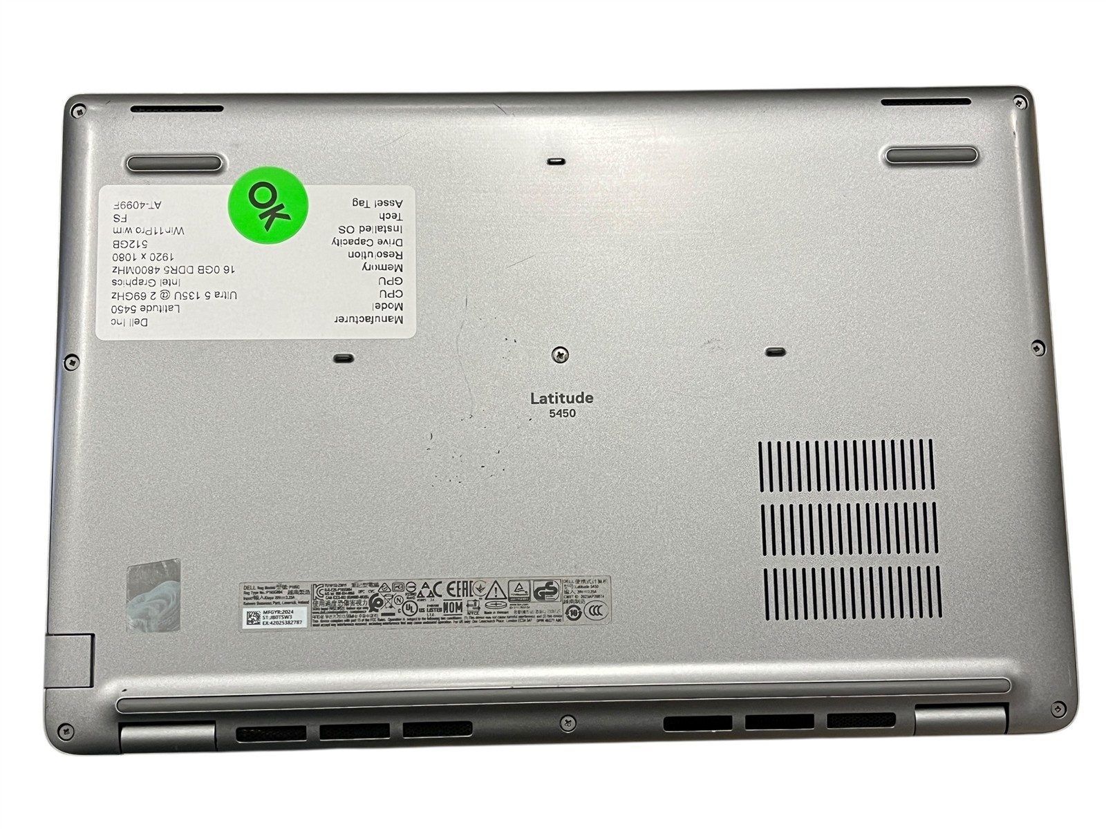 Dell Latitude 5450 Ultra 5 135U 2.69GHz 16GB DDR5 512GB SSD WIN11PRO 14″ Laptop