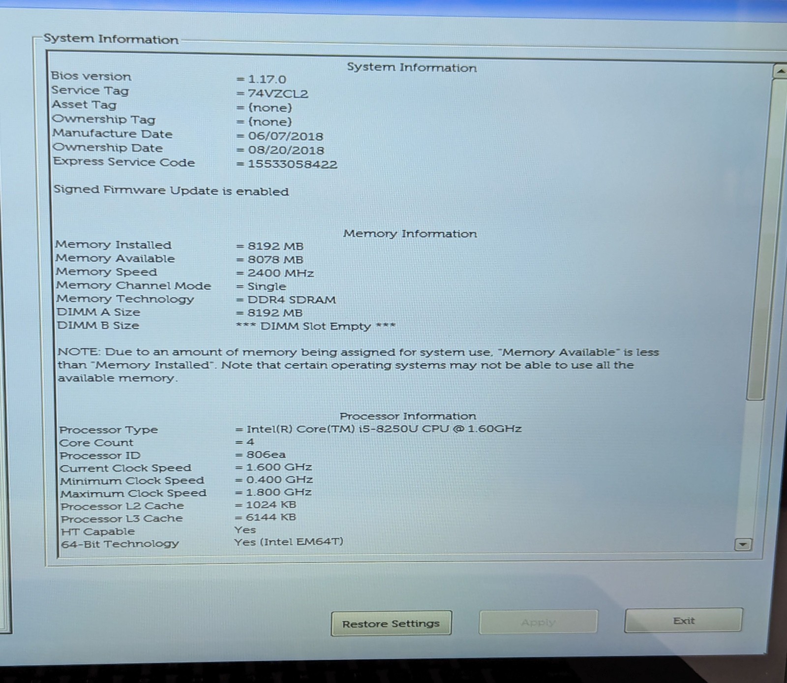 Dell Inspiron 7573 2-in-1 15.6″ Laptop i5-8250U 1.60GHz 8GB RAM POWER ISSUE