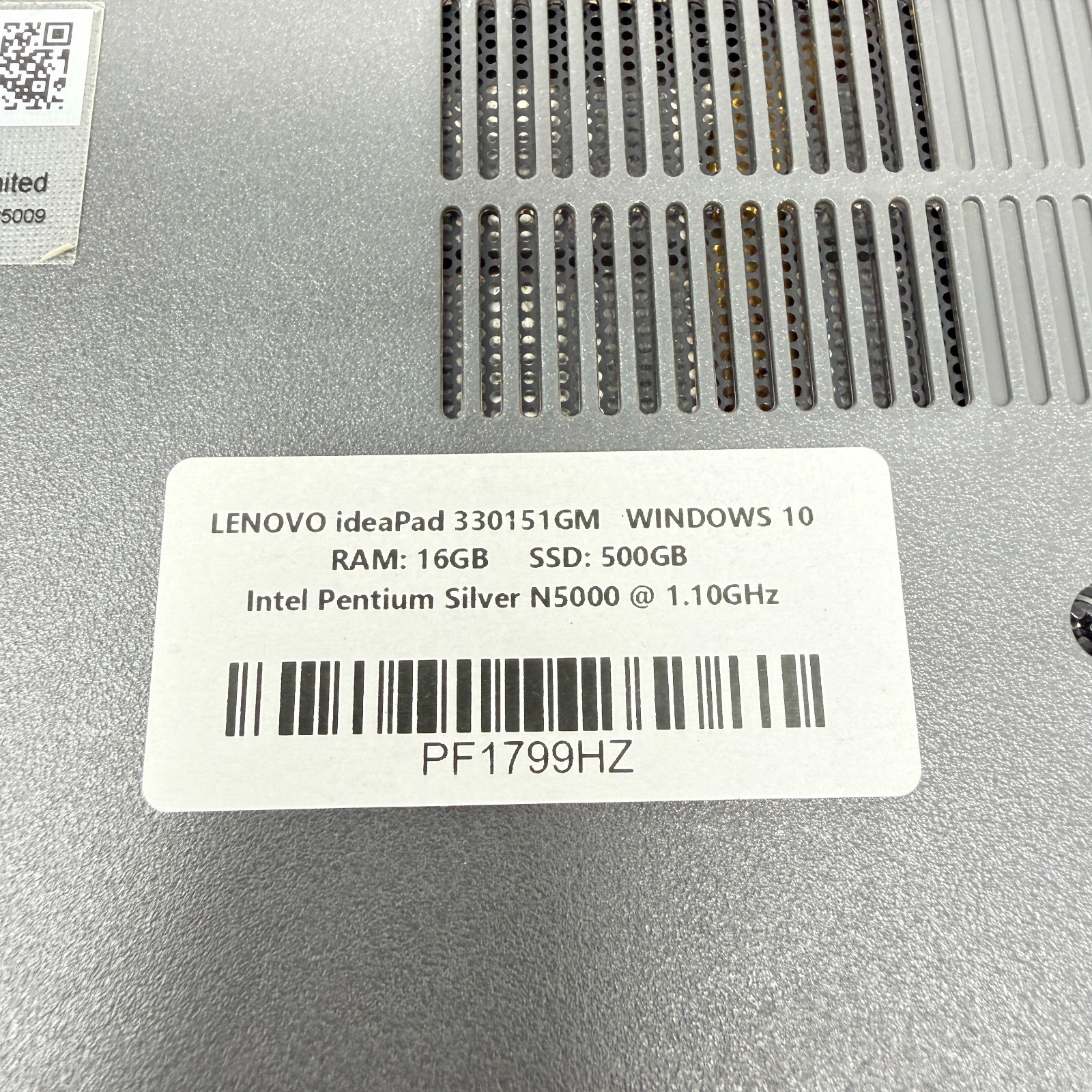 Lenovo IDEAPAD 330-151GM Intel Pentium N5000 15.6″ 16GB RAM 500GB SSD Laptop