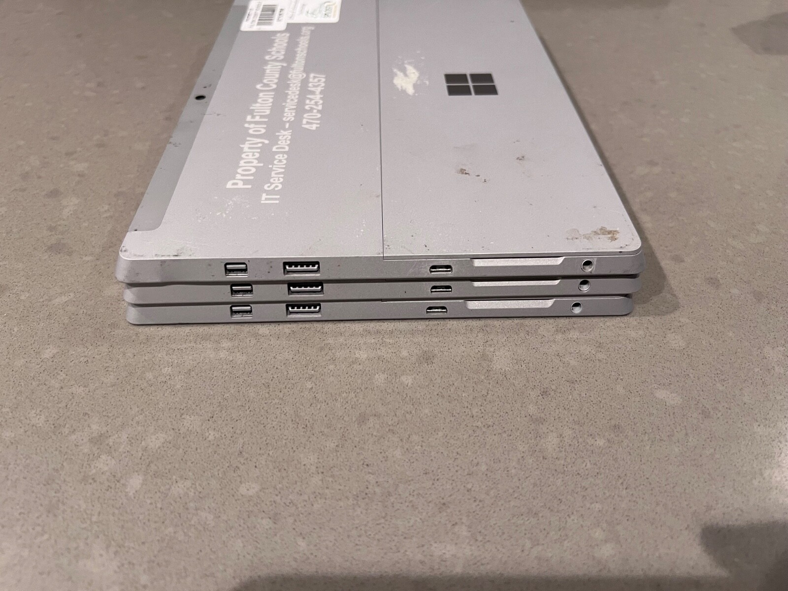 Lot of 3 As-is Microsoft Surface 3 1645 12″ Tablet 1.6GHz 64GB Windows