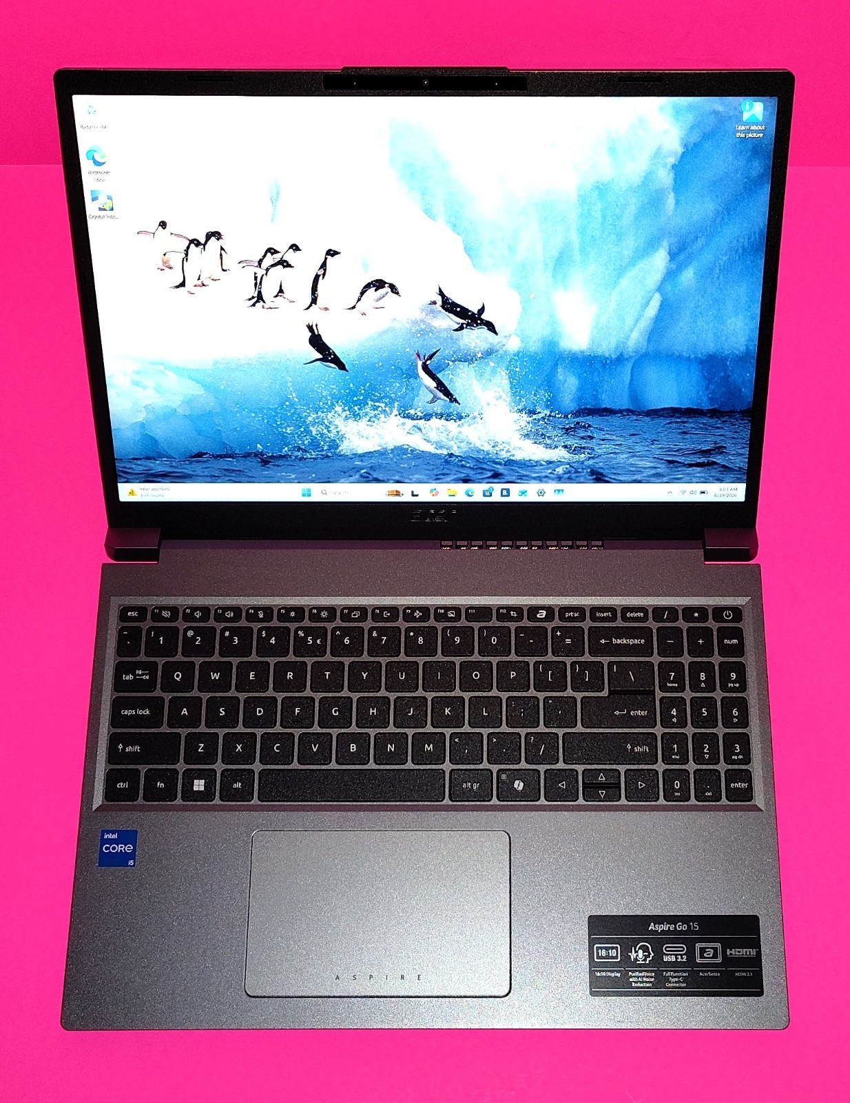 Mint Acer Aspire Go 15.3” Laptop i5-1334U 16GB DDR5 RAM 256GB Gen4 SSD Win 11