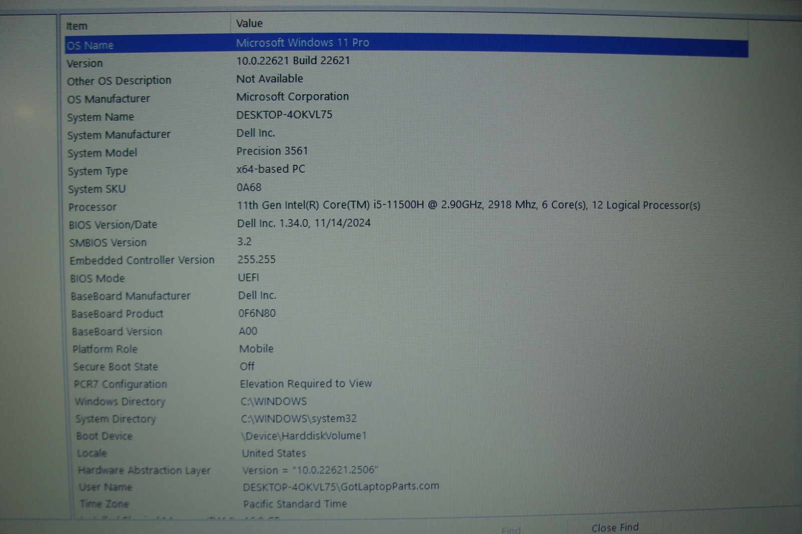 Dell Precision 3561 15.6″HD i5-11500H 2.9GHz 16GB 256GB Win 11Pro Great Battery!