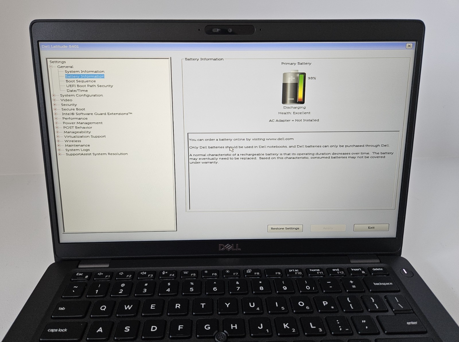 Dell Latitude 5401 Quad Core i5-9400H 2.5GHz 16GB RAM 256GB NVMe SSD Win 11 Pro