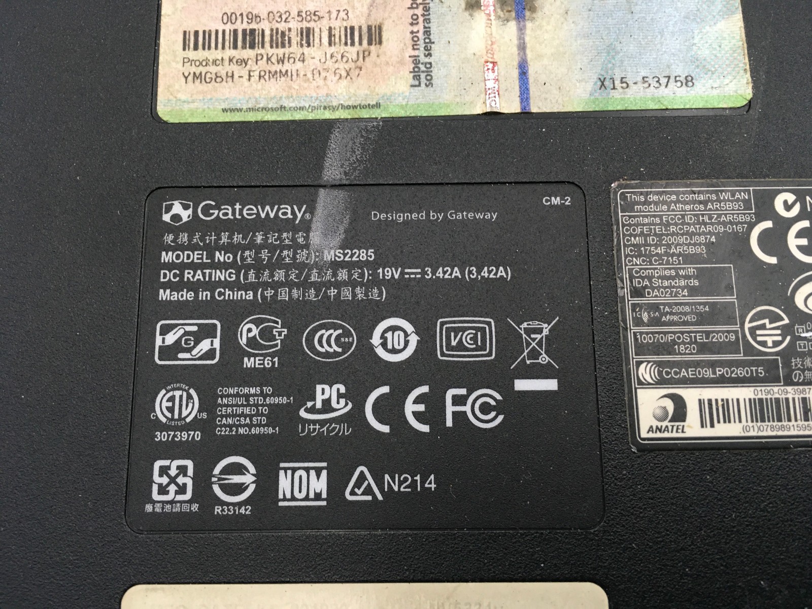 GATEWAY MS2285 NV53 – FOR PARTS/NO BOOT – AMD ATHLON – 4GB RAM – READ DESC – BB!