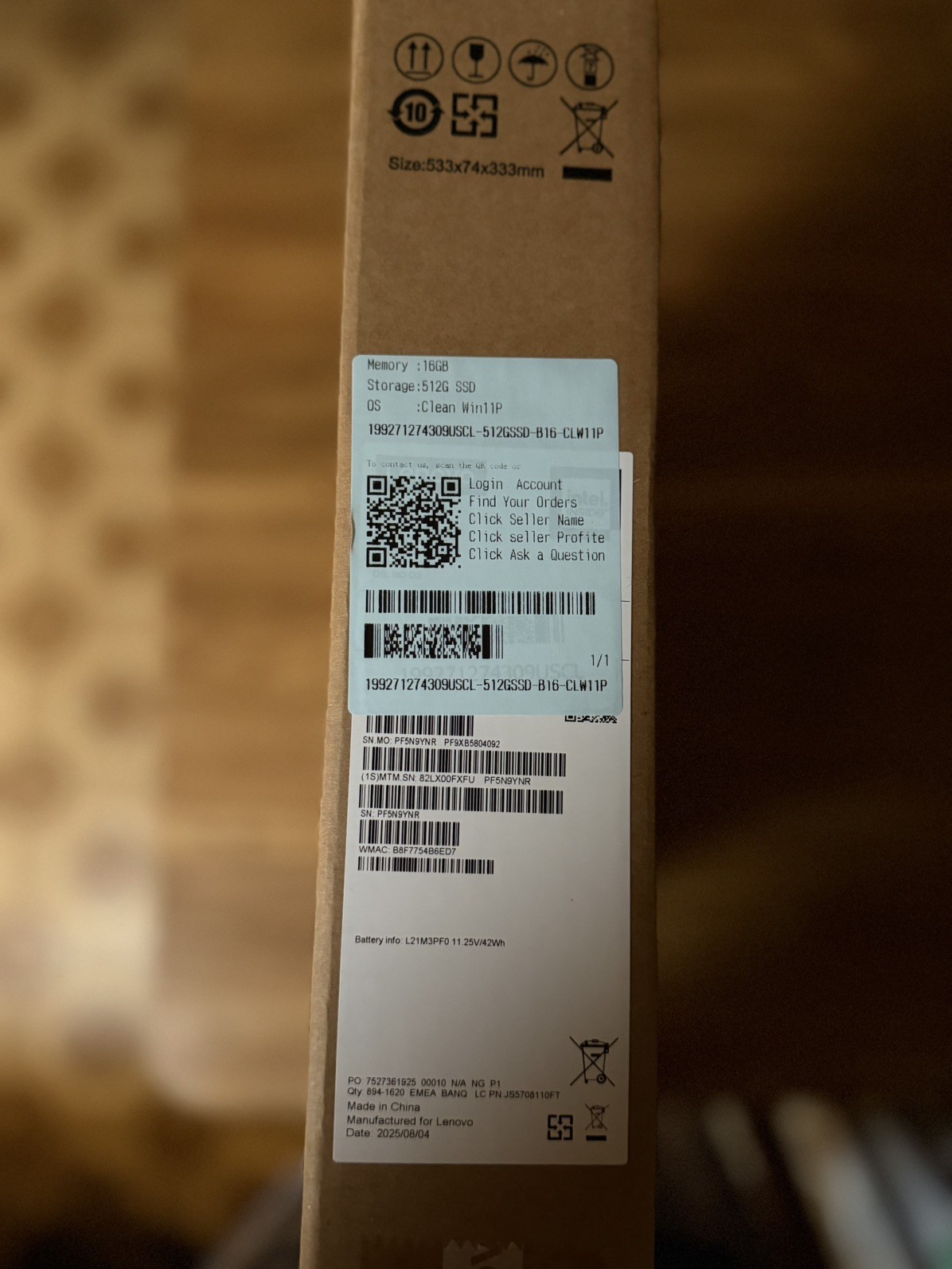 Lenovo V15 G2 512 GB Laptop, 16GB DDR4, Windows 11 Pro, Used